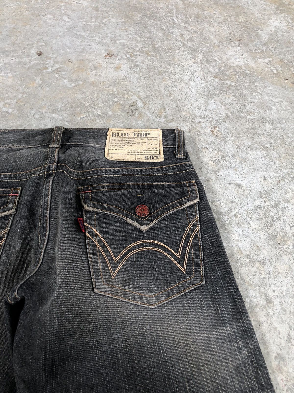 If Six Was Nine Edwin 503 Blue Trip Distressed Jeans Size US 32 / EU 48 - 16 Thumbnail