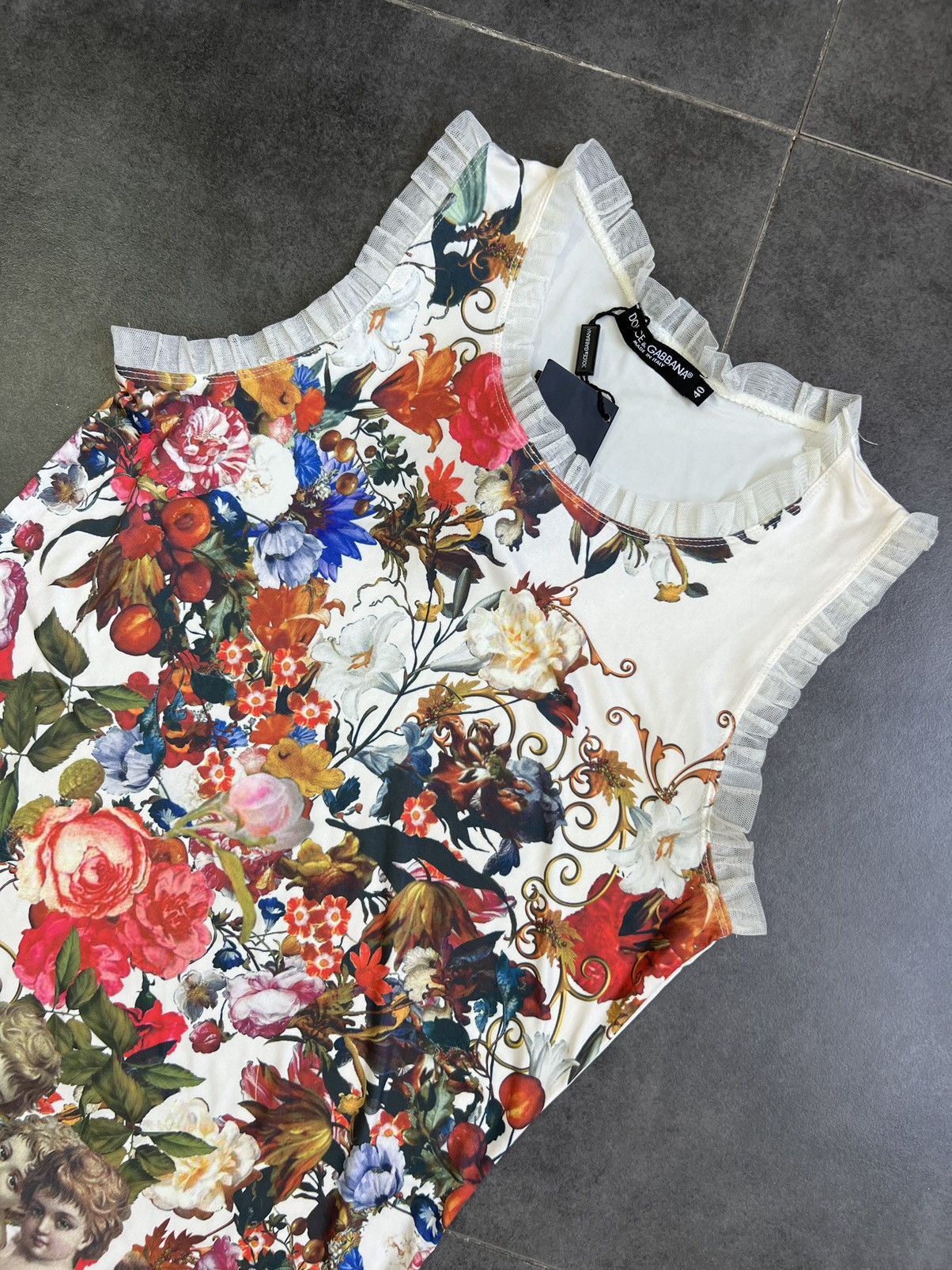 Dolce & Gabbana Vintage Dolce Gabbana flowers cherubs romantic dress Size S / US 4 / IT 40 - 4 Thumbnail