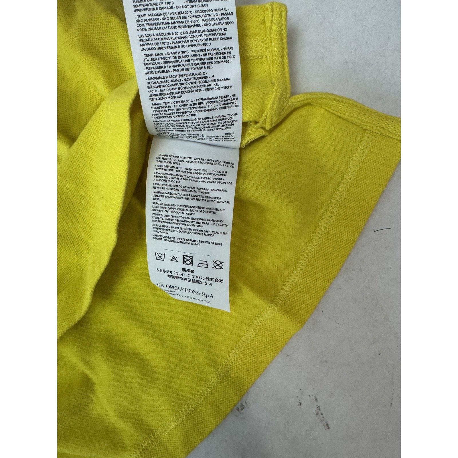 Emporio Armani Emporio Armani Yellow Logo Eagle Polo Shirt Size 16A Small Size US S / EU 44-46 / 1 - 5 Thumbnail