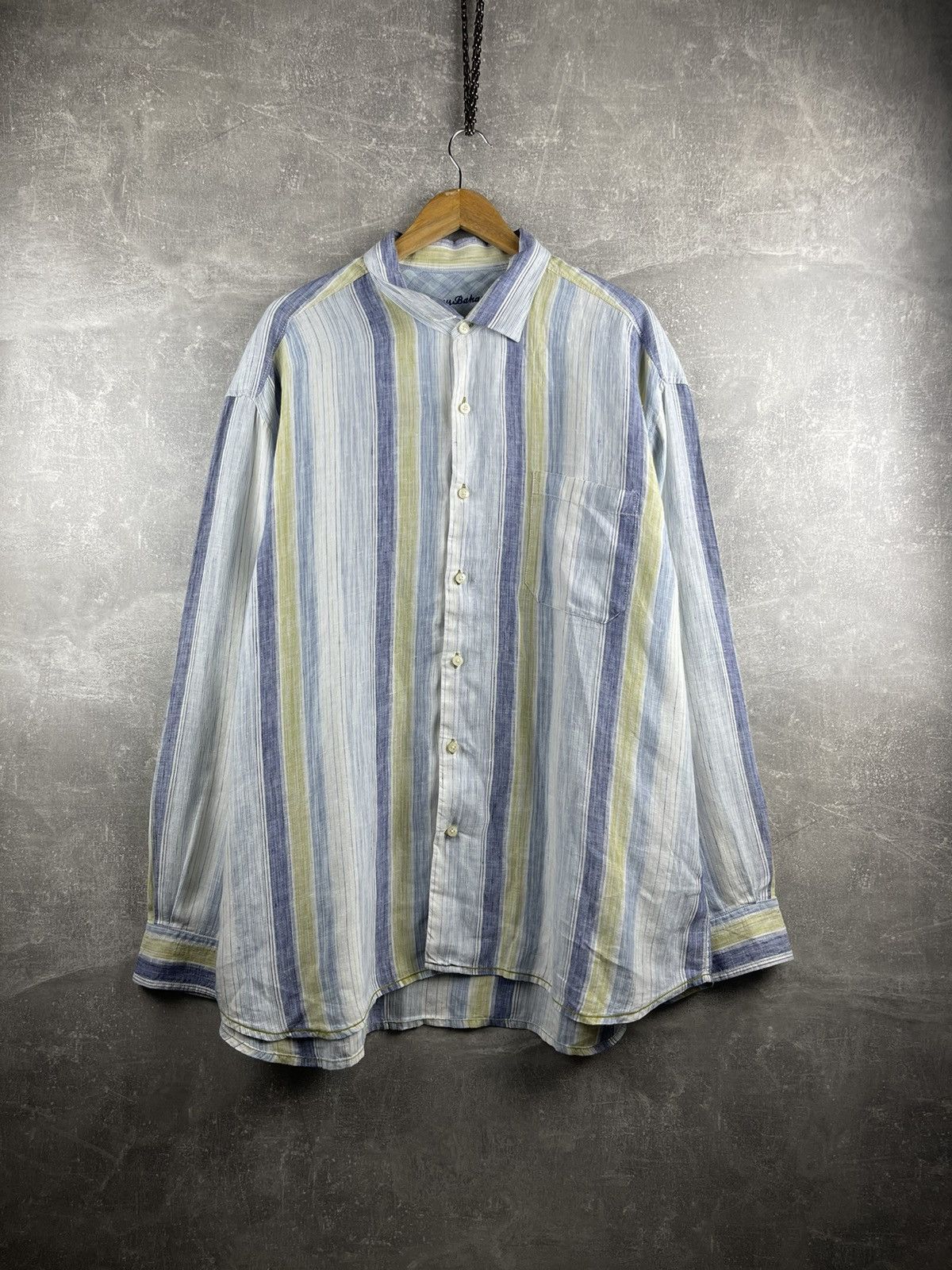 Tommy Bahama × Vintage Tommy Bahama Striped Shirt 100% Linen Size US XXL / EU 58 / 5 - 1 Thumbnail