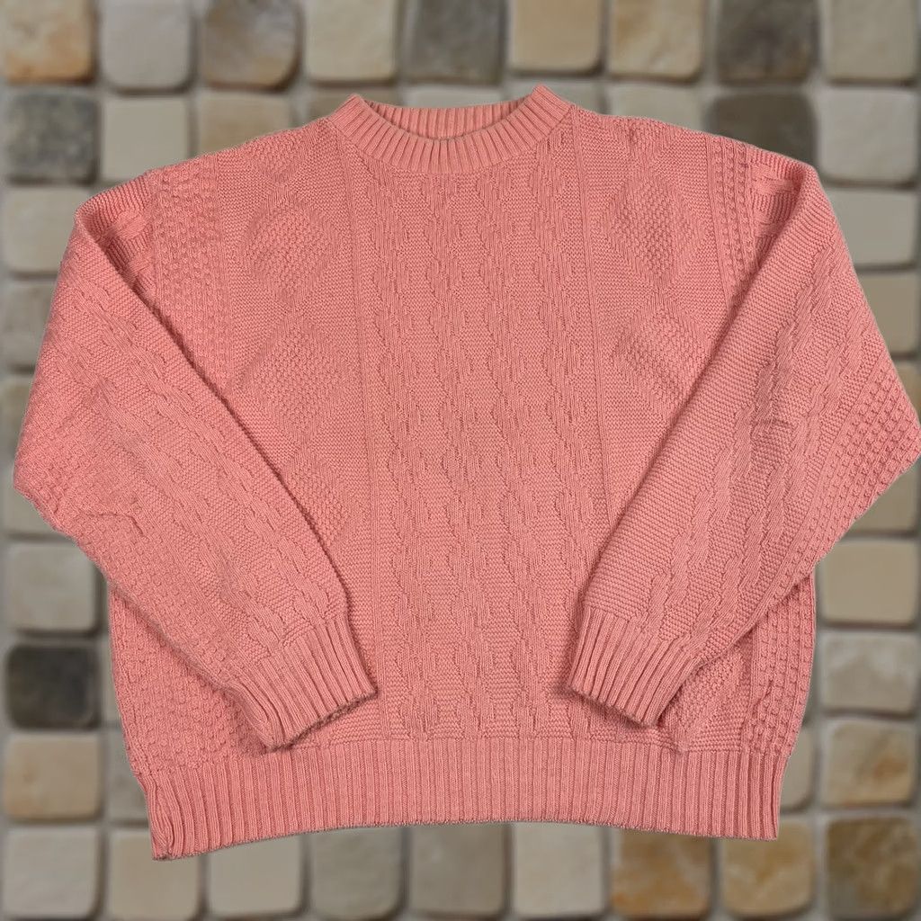 Vintage VINTAGE Victoria Dry Good Sweater Womens XL Pink Goods Women Extra Large Cable Knit Made USA Size XL / US 12-14 / IT 48-50 - 1 Thumbnail