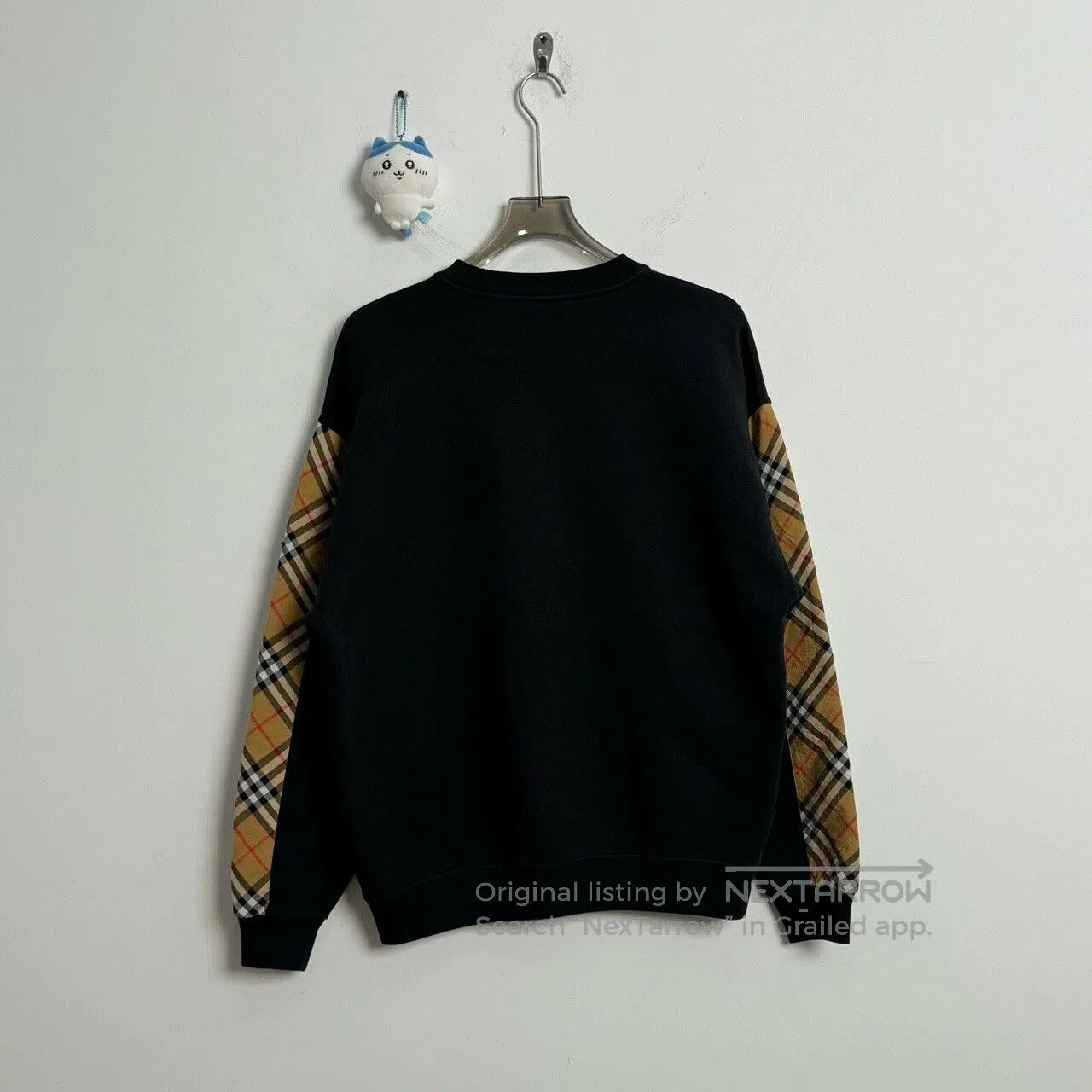 Burberry Burberry Black Logo Sweatshirt with Plaid. Size US M / EU 48-50 / 2 - 1 Thumbnail
