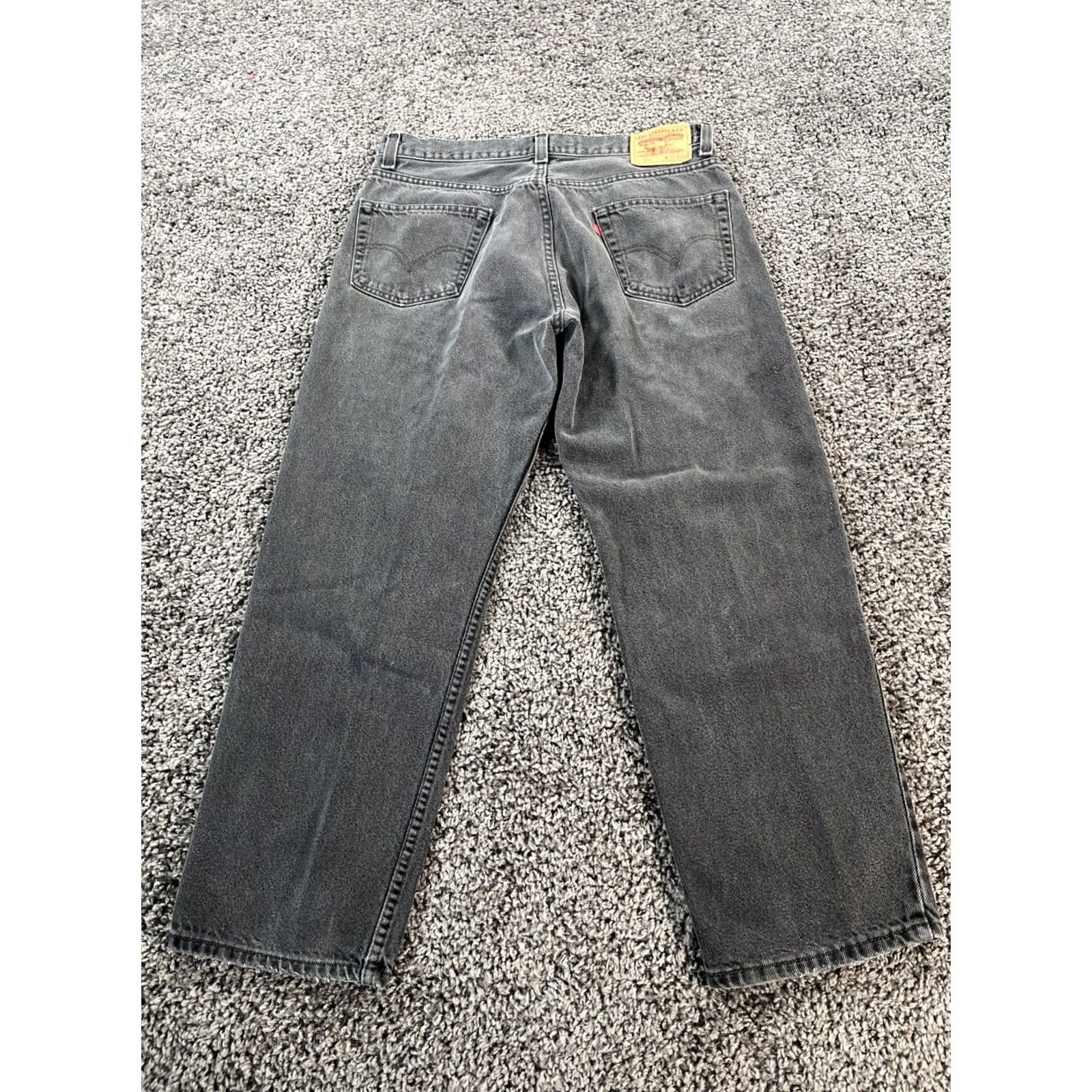 Levi's VINTAGE Levi’s 550 Jazz? No, correct: Levi’s 550 Jeans 36x28 Black Distressed 90s Men’s Denim Straight Relaxed Regular Inseam 30in Baggy Y2K Baggy? Size US 36 / EU 52 - 6 Thumbnail