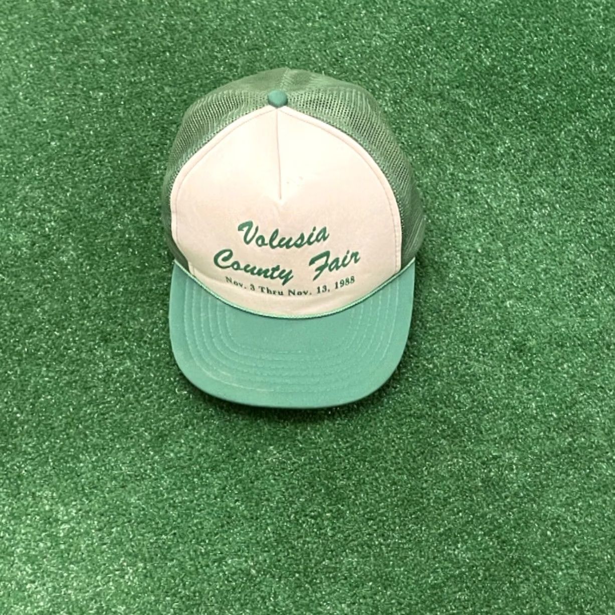 Vintage VINTAGE K Studio Volusia County Fair 1988 SnapBack Trucker Hat Green Mens Size ONE SIZE - 4 Thumbnail