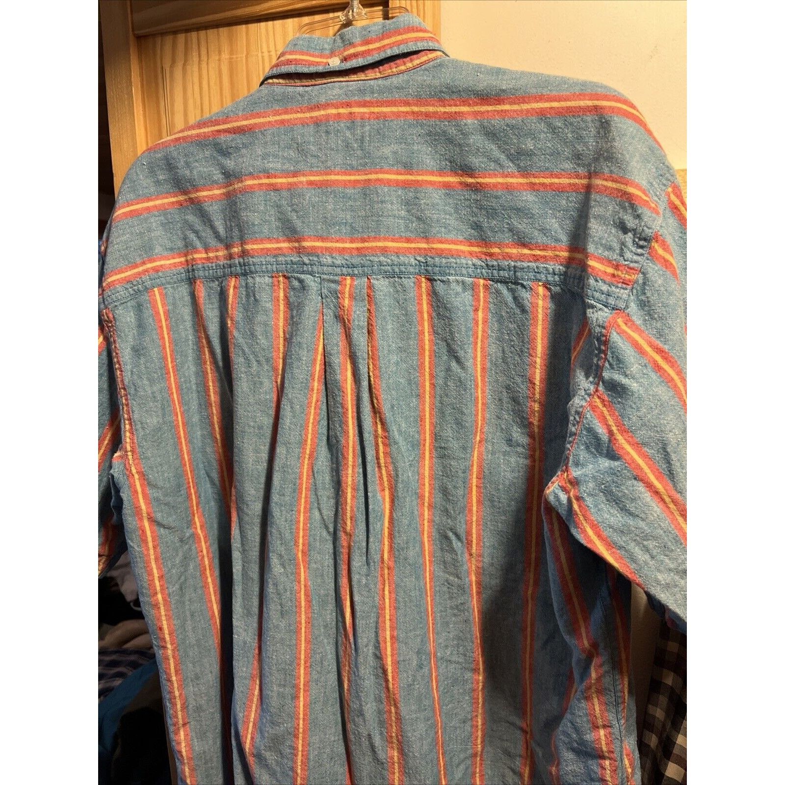 Woolrich Woolen Mills Woolrich VTG Shirt Mens XL blue Red striped button outdoors Size US XL / EU 56 / 4 - 11 Thumbnail