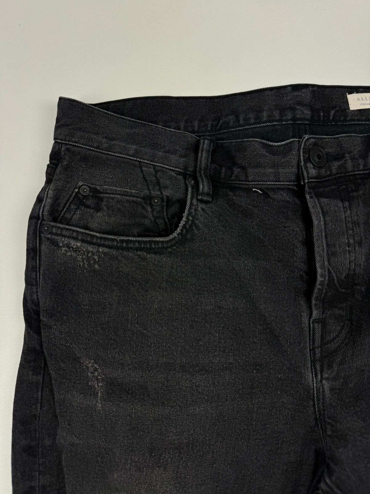 Allsaints AllSaints Battle Cigarette Distressed Slim Jeans Size US 34 / EU 50 - 8 Thumbnail