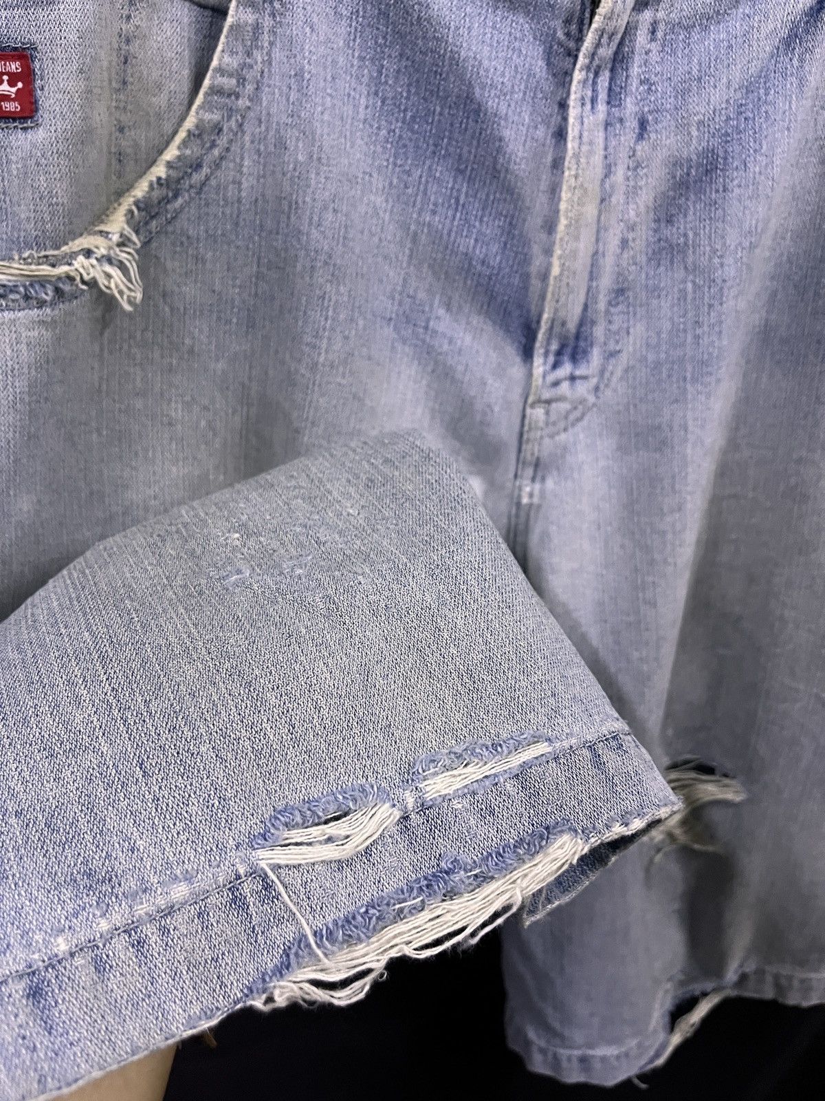JNCO RARE‼️ VINTAGE JNCO JEANS FLAME EMBROIDERED JEANS JORTS Size US 39 - 15 Thumbnail