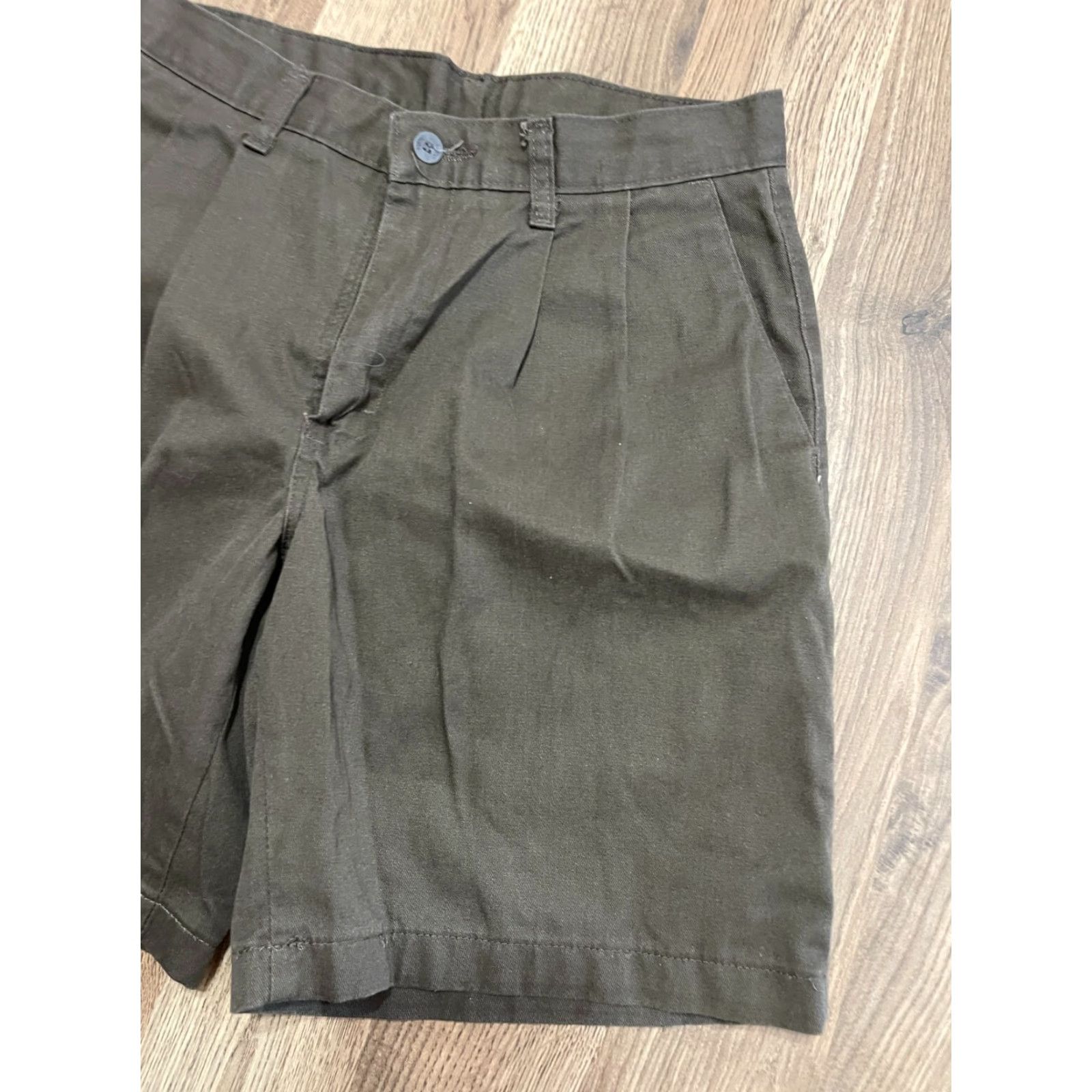 Lee Lee Shorts Men’s 29 Green Khakis Performance Pockets Casual Regular Chino Solid Front 8in Inseam Fashion Pants Mens Size US 29 - 3 Thumbnail