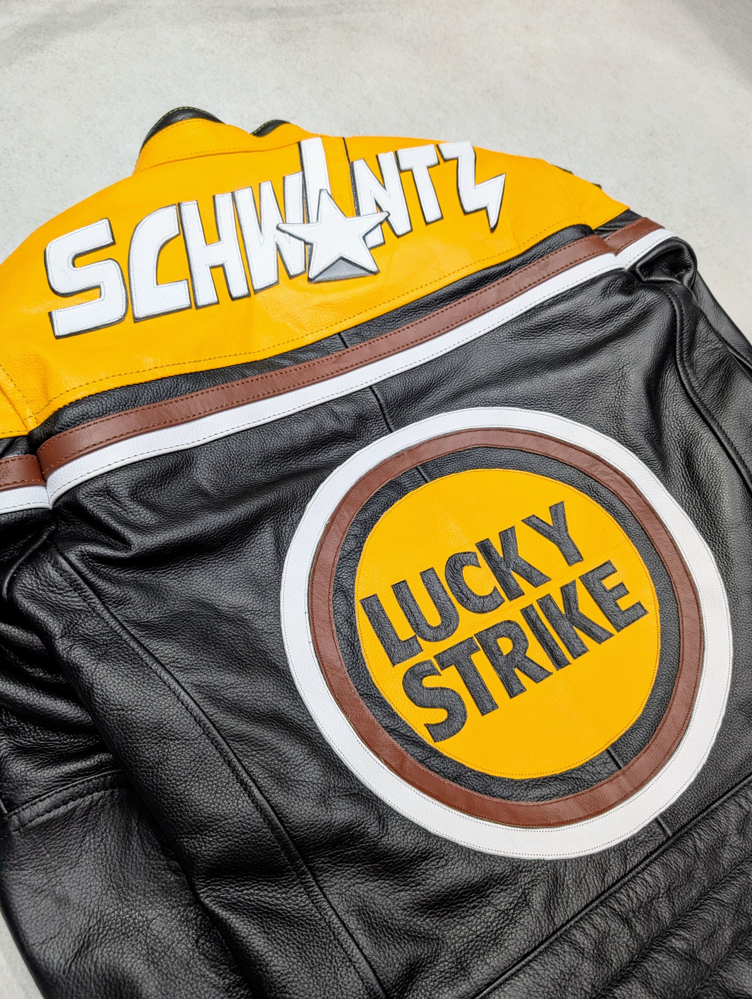 Vintage 🔥 LUCKY STRIKE 🔥 Leather Jacket Vintage Racing Size M / US 6-8 / IT 42-44 - 7 Thumbnail