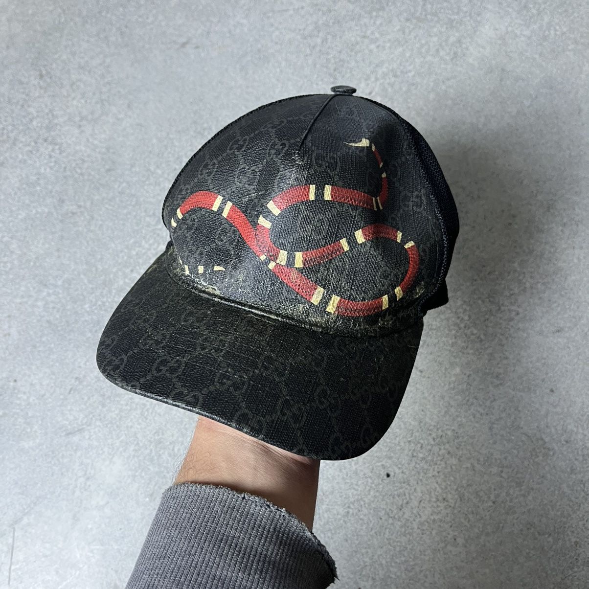 Gucci Gucci Men's Black monogram cap Size 36 - 1 Thumbnail
