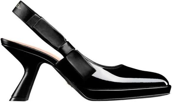 Dior Dior Sweet-D Slingback Pump Black Patent Leather Calfskin Size US 9 / IT 39 - 1 Thumbnail