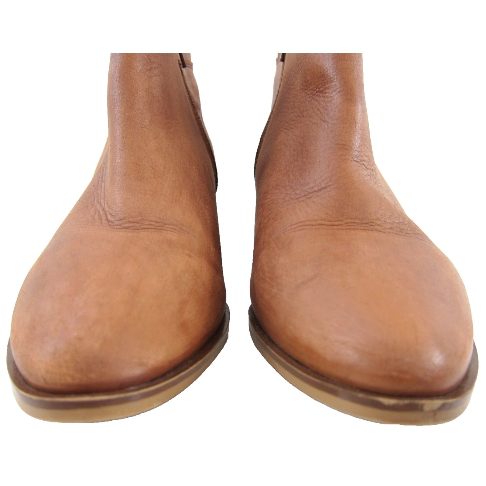 Aldo ALDO Tan Brown Distressed 100% Leather Zip Ankle Bootie Boot Women 9 Size US 9 / IT 39 - 3 Thumbnail