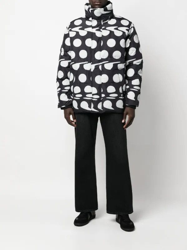 Pre-owned Etudes Studio Ds! Aw22 Etudes Allover Dots White Black Puffer Jacket In Multi