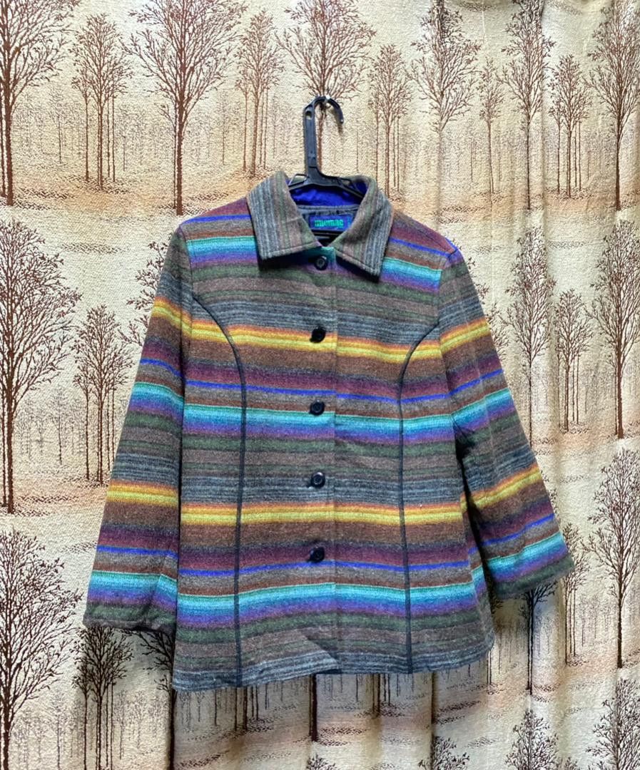 Japanese Brand Vintage micmac Paris Wool stripe Button Jacket Size US M / EU 48-50 / 2 - 2 Thumbnail