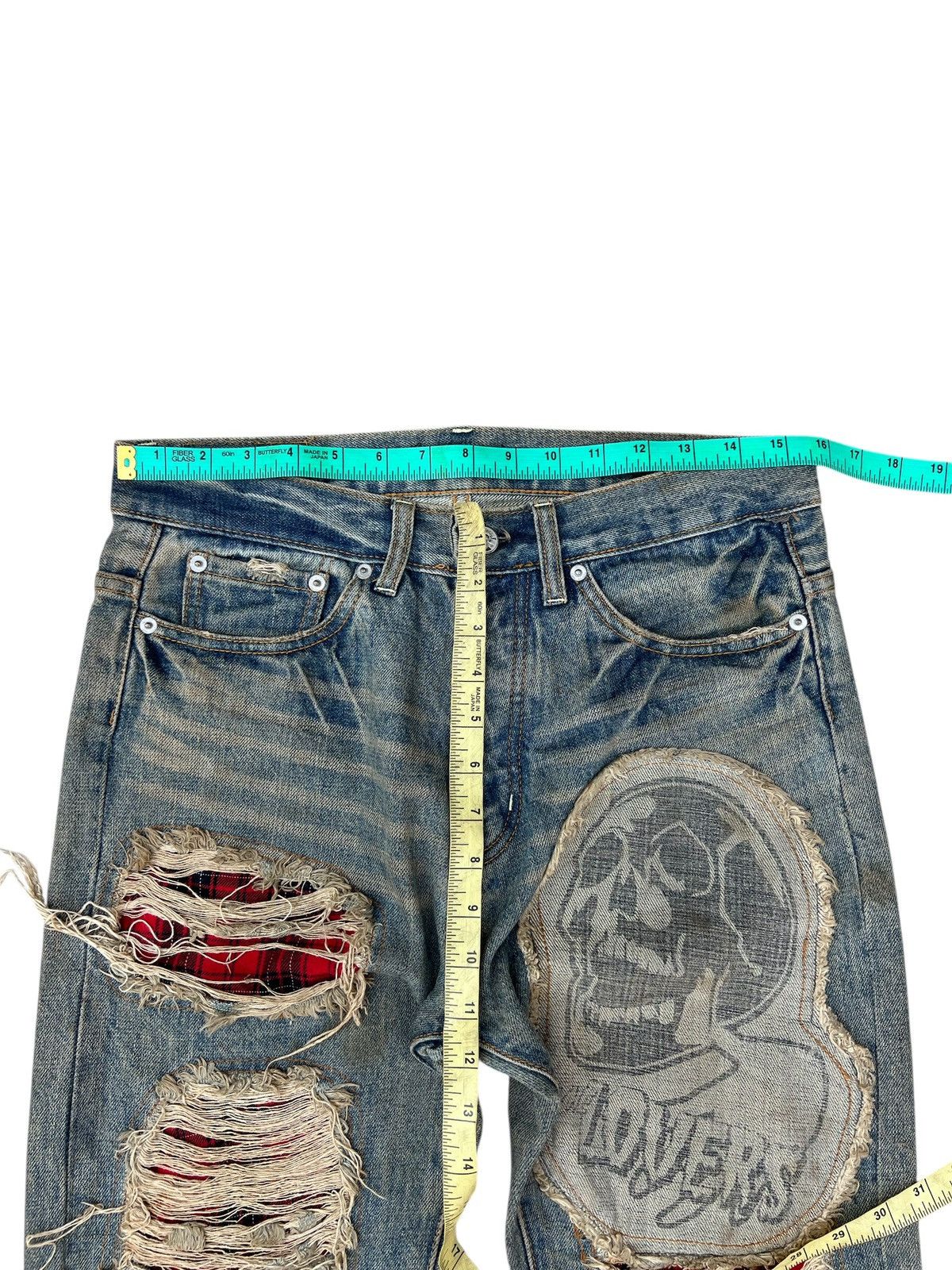 Super Lovers Vintage Super Lovers Japan Distress Dirty Mud Denim Jeans Size US 31 - 4 Thumbnail