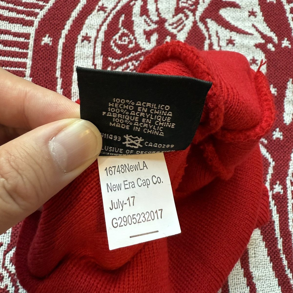 New Era × Supreme FW17 Supreme New Era Box Logo Beanie Red Size ONE SIZE - 5 Thumbnail