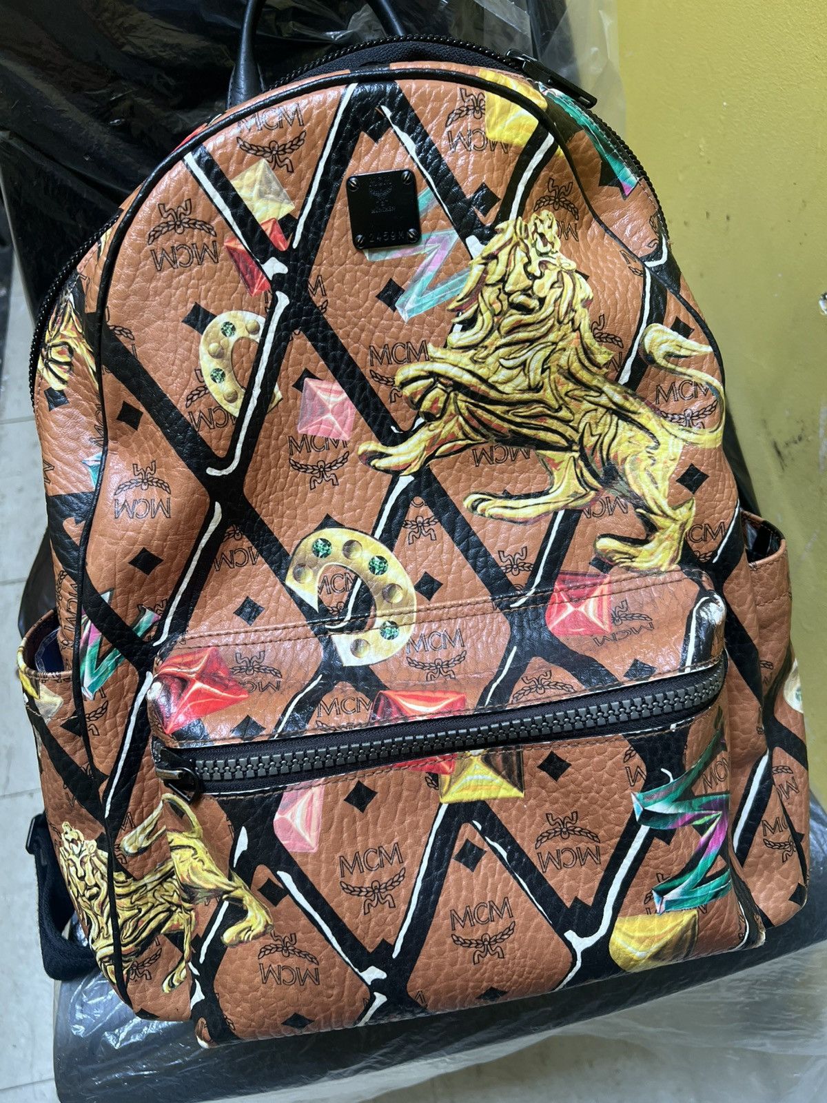 MCM MCM Visetos & Rombi Lion Motif Stark Backpack (Men  display picture 2