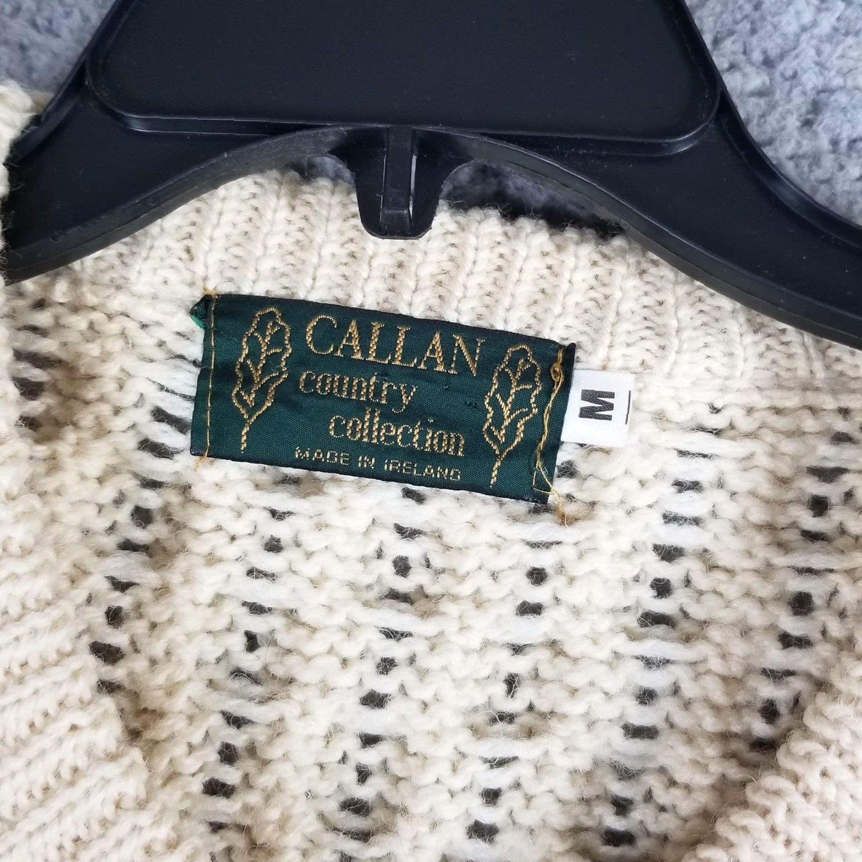 Vintage VINTAGE Callan Country Collection Wool Sweater Men Medium Crew Neck Cable Knit Cardigan All Seasons Irish Made Size US M / EU 48-50 / 2 - 3 Thumbnail