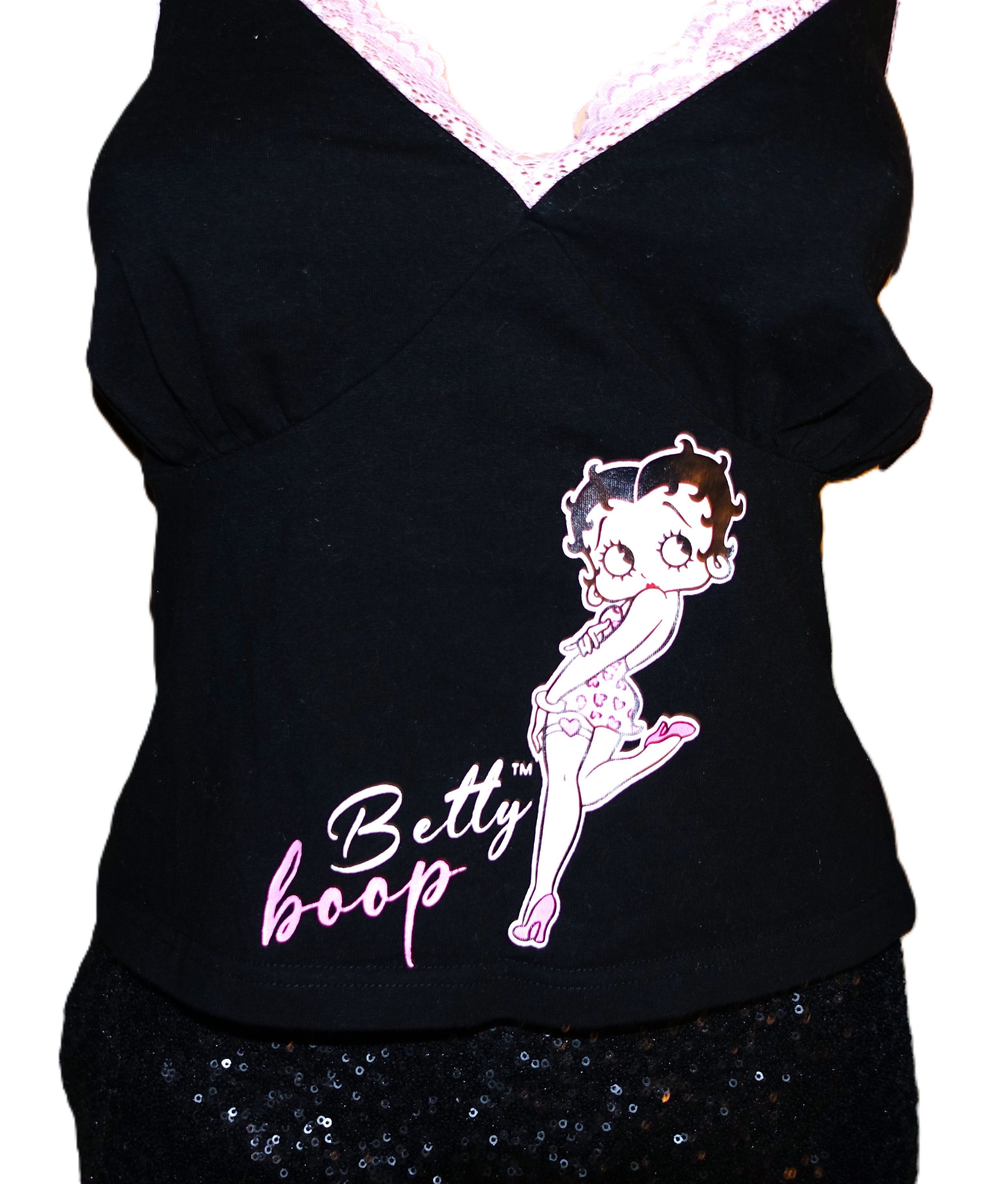 Other Romwe Black Pink Lace Betty Boop Halter Top 1XL Size XXL / US 16-18 / IT 52-54 - 3 Thumbnail
