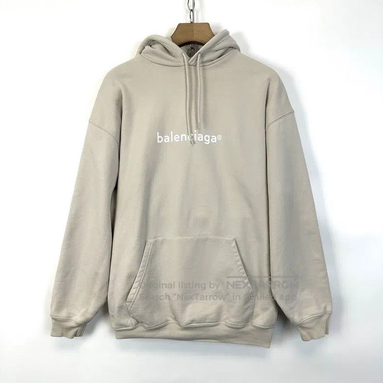 Balenciaga Balenciaga Gray and white letter logo hooded hoodie Size US S / EU 44-46 / 1 - 1 Thumbnail