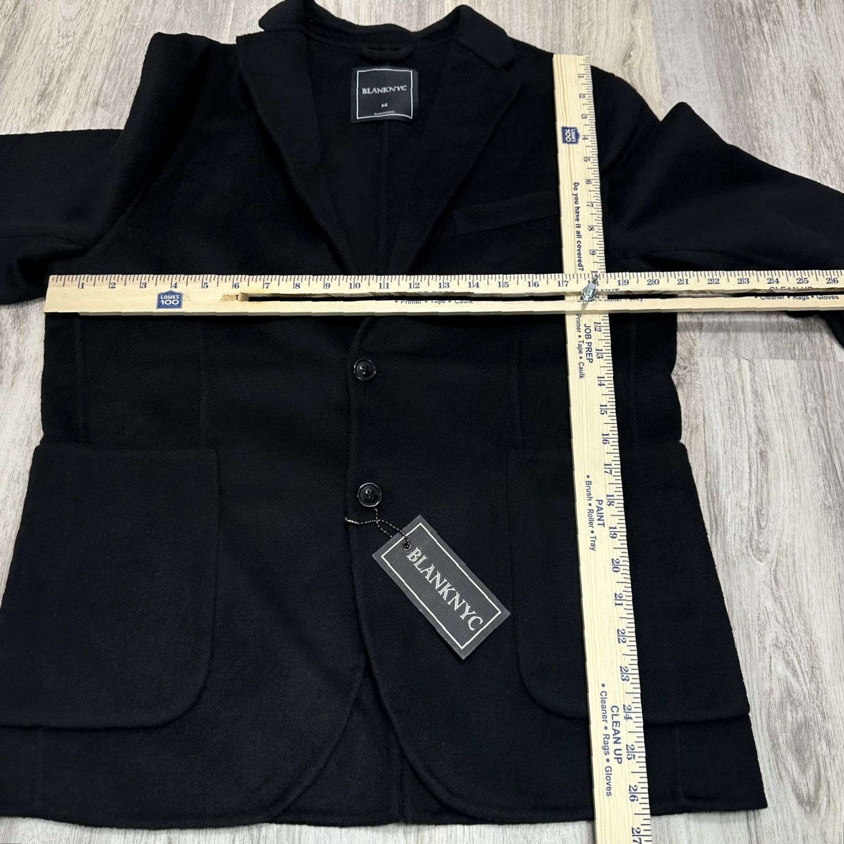 Vintage BLANKNYC Mens Wool Blend Jacket Blazer Two Button Black M NWT Casual Formal Blazer Wool Blends Jacket Mens Black NWT Size 40R - 2 Thumbnail