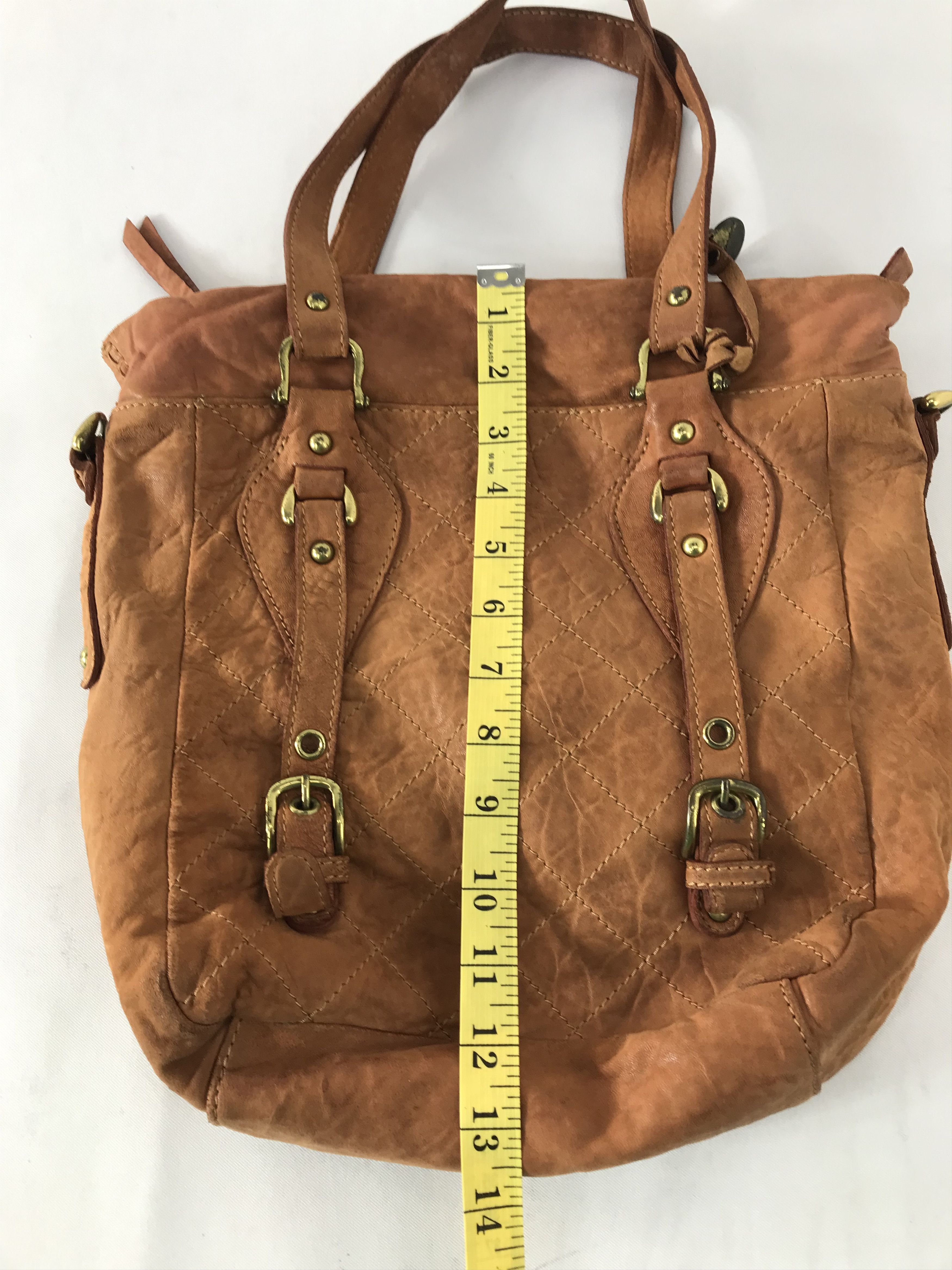 Genuine Leather Rabeanco Jacquard Brown Leather Hand Bag Size ONE SIZE - 13 Thumbnail