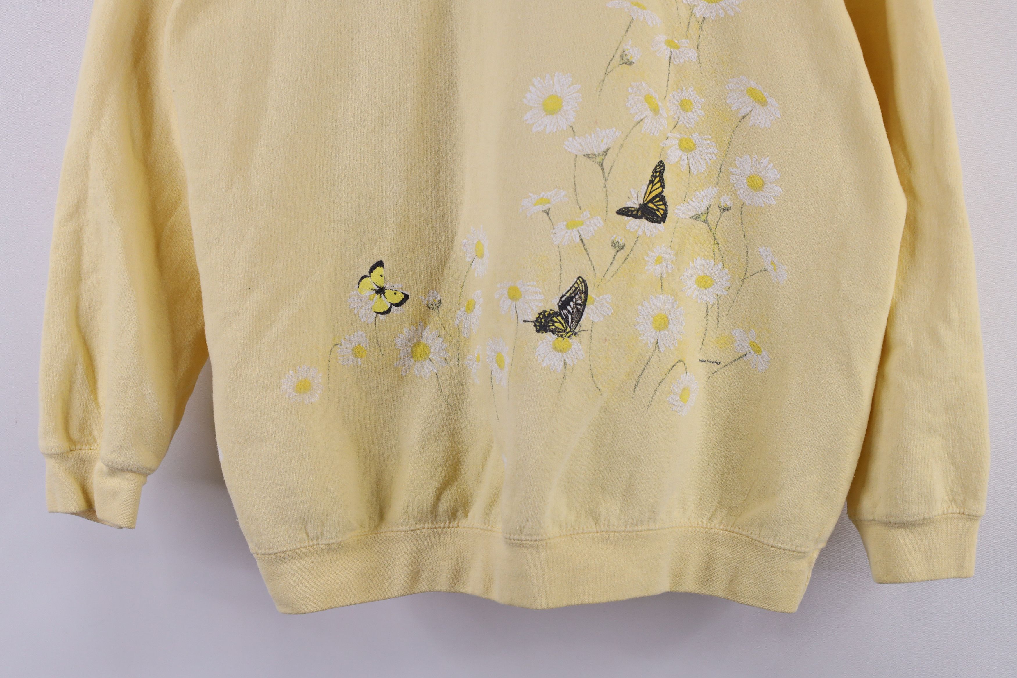 Vintage Vintage 90s Country Primitive Flower Collared Sweatshirt Size M / US 6-8 / IT 42-44 - 3 Thumbnail
