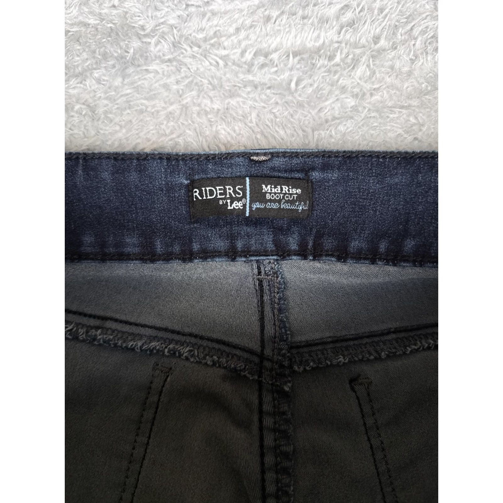 Lee Riders By Lee Jeans Womens 32 Blue Dark Wash Mid Rise Bootcut Denim Cotton 32x28 Size 24" / US 00 / IT 34 - 6 Thumbnail