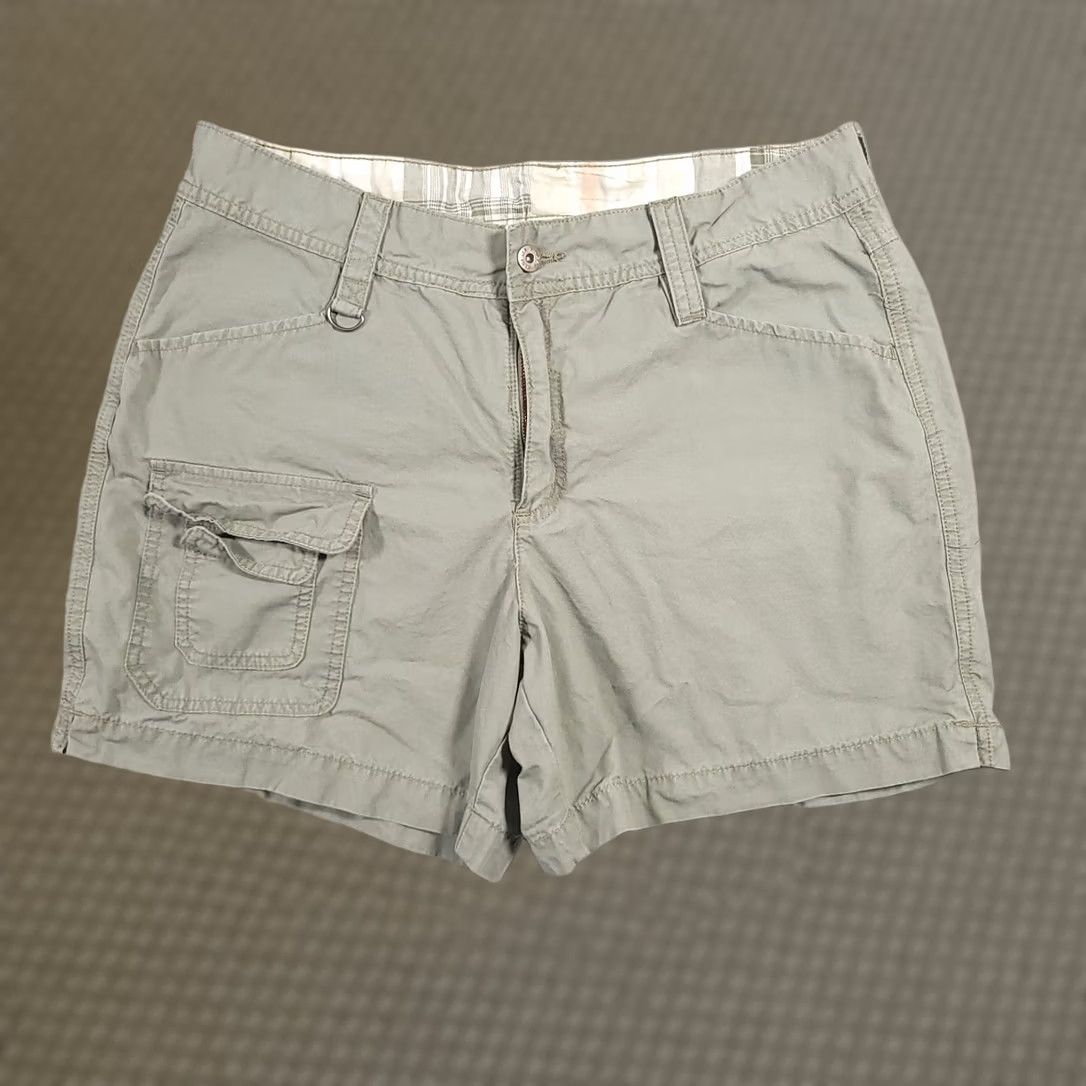 Lee Vtg Riders by Lee Cargo Shorts Women’s 16 Green 5" Mid Rise 5-Pocket Casual Cotton Blend Denim Style 90s Size 38" / US 16 / IT 52 - 1 Thumbnail