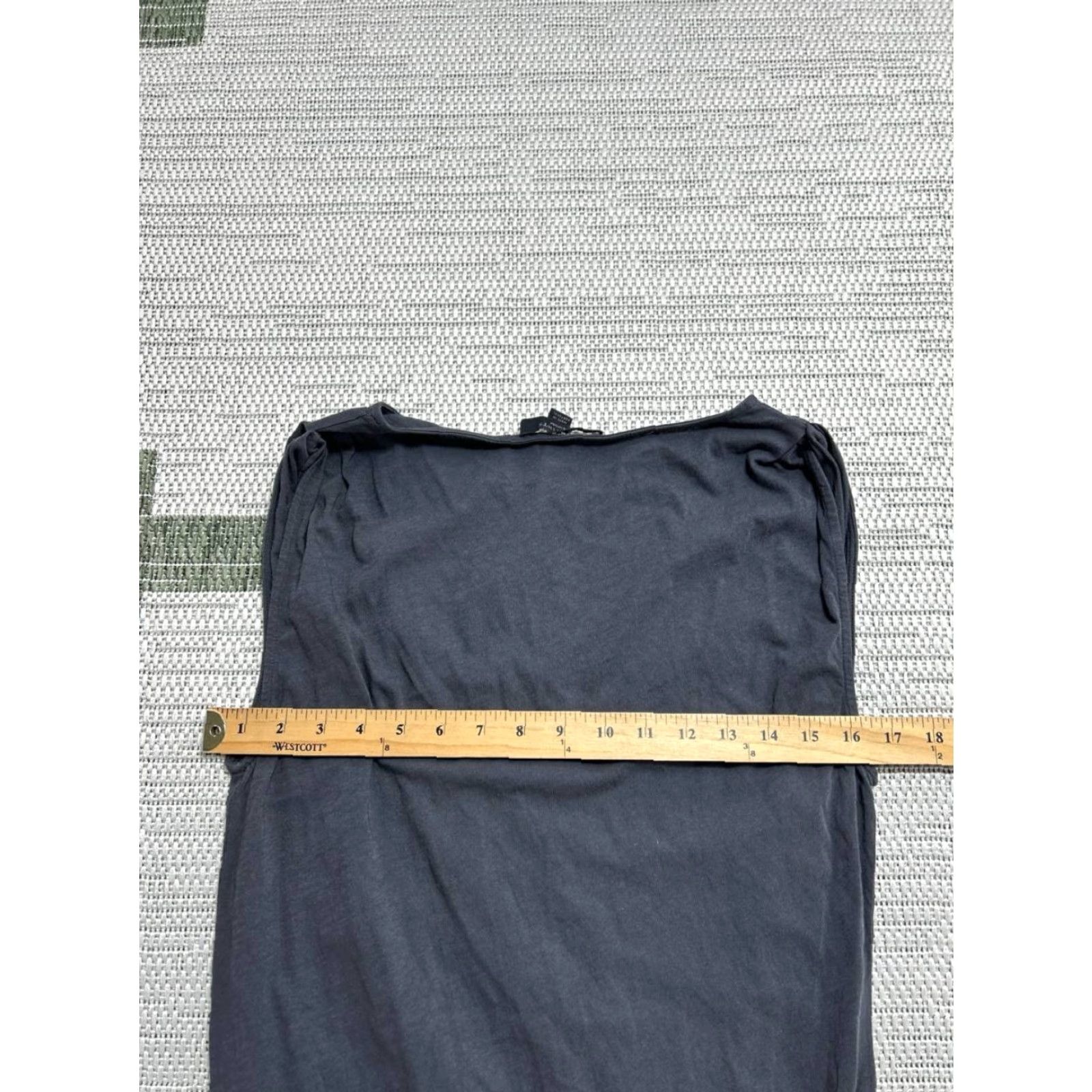 Allsaints Riviera Devo Gathered Jersey Dress Womens Medium Gray Asymmetrical Hem Maxi Fashion