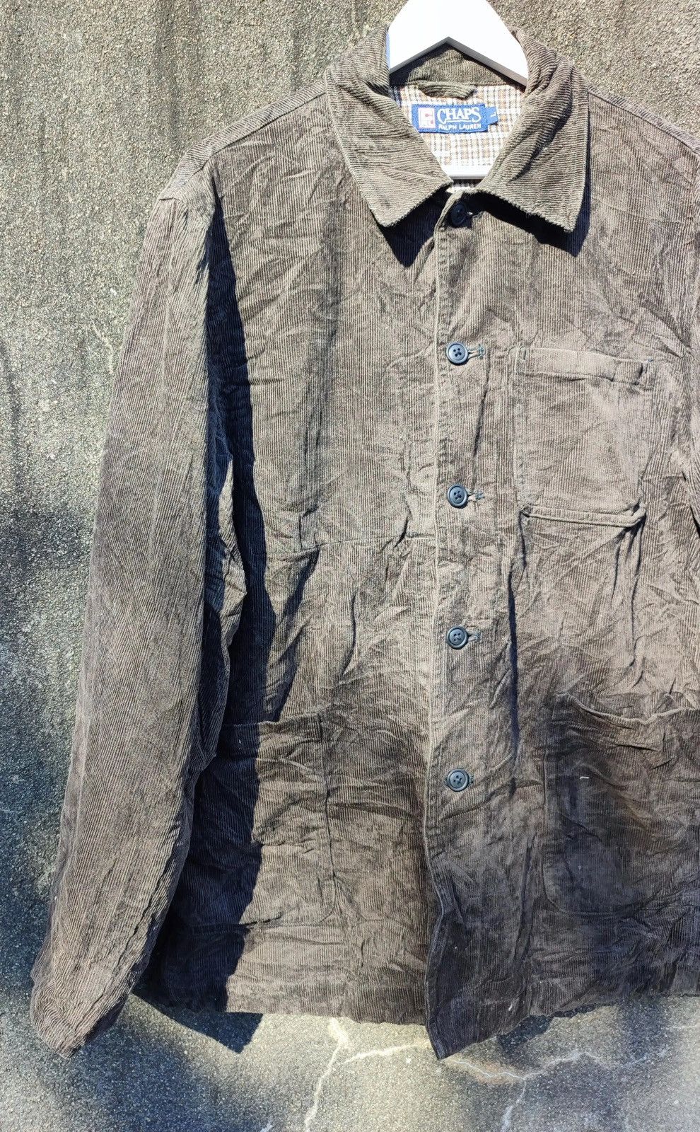 Chaps Ralph Lauren × Ralph Lauren × Vintage Vintage Chaps Ralph Lauren Brown Crinkle Chore Jacket Size US L / EU 52-54 / 3 - 3 Thumbnail