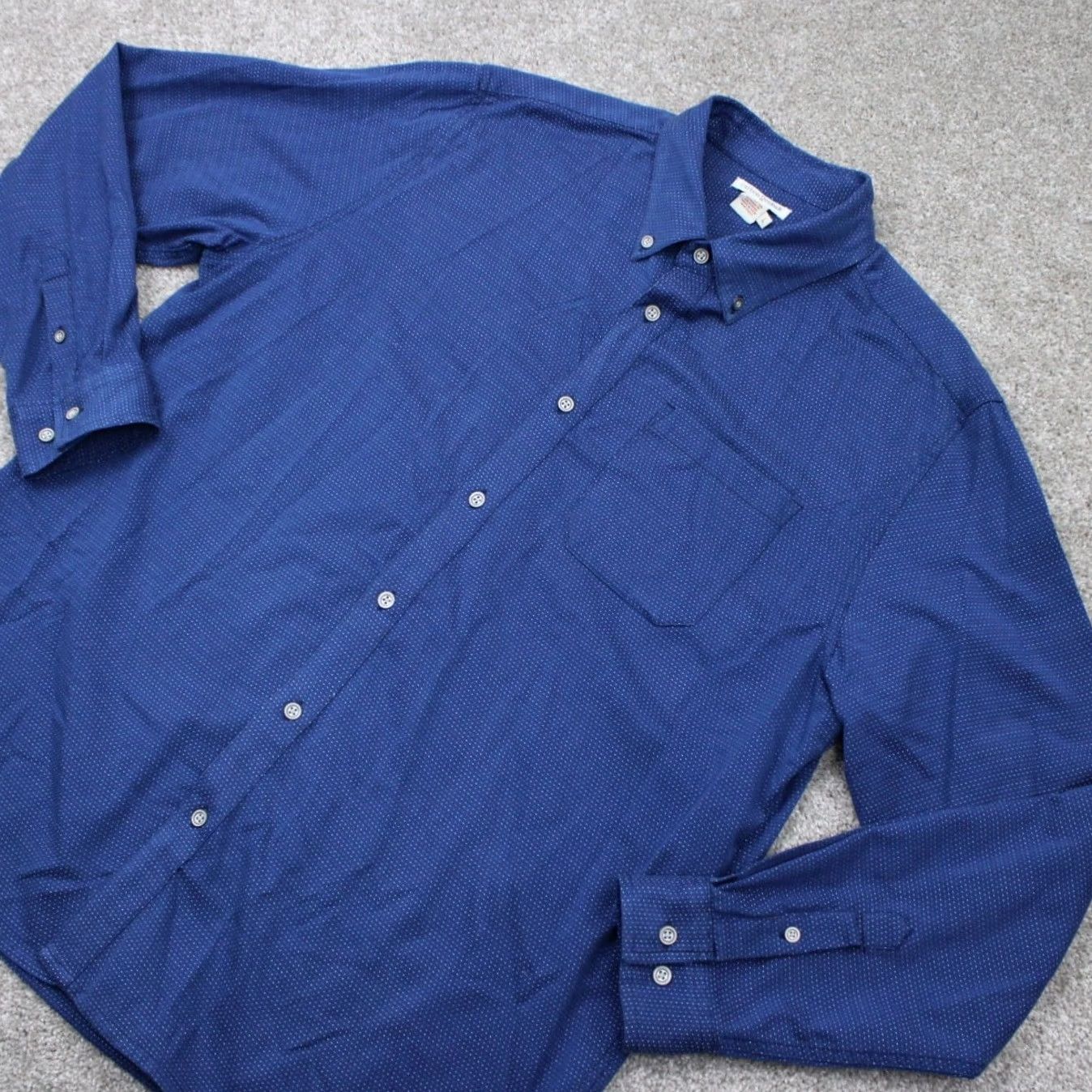 Carbon2Cobalt Carbon 2 Cobalt Shirt Mens Large Blue Geometric 100% Cotton L/S Button Down Size US L / EU 52-54 / 3 - 4 Thumbnail