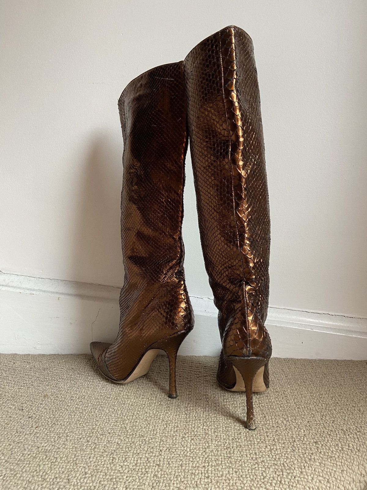 Jimmy Choo Jimmy Choo Mavis Python Metallic Boots Size US 8 / IT 38 - 12 Thumbnail