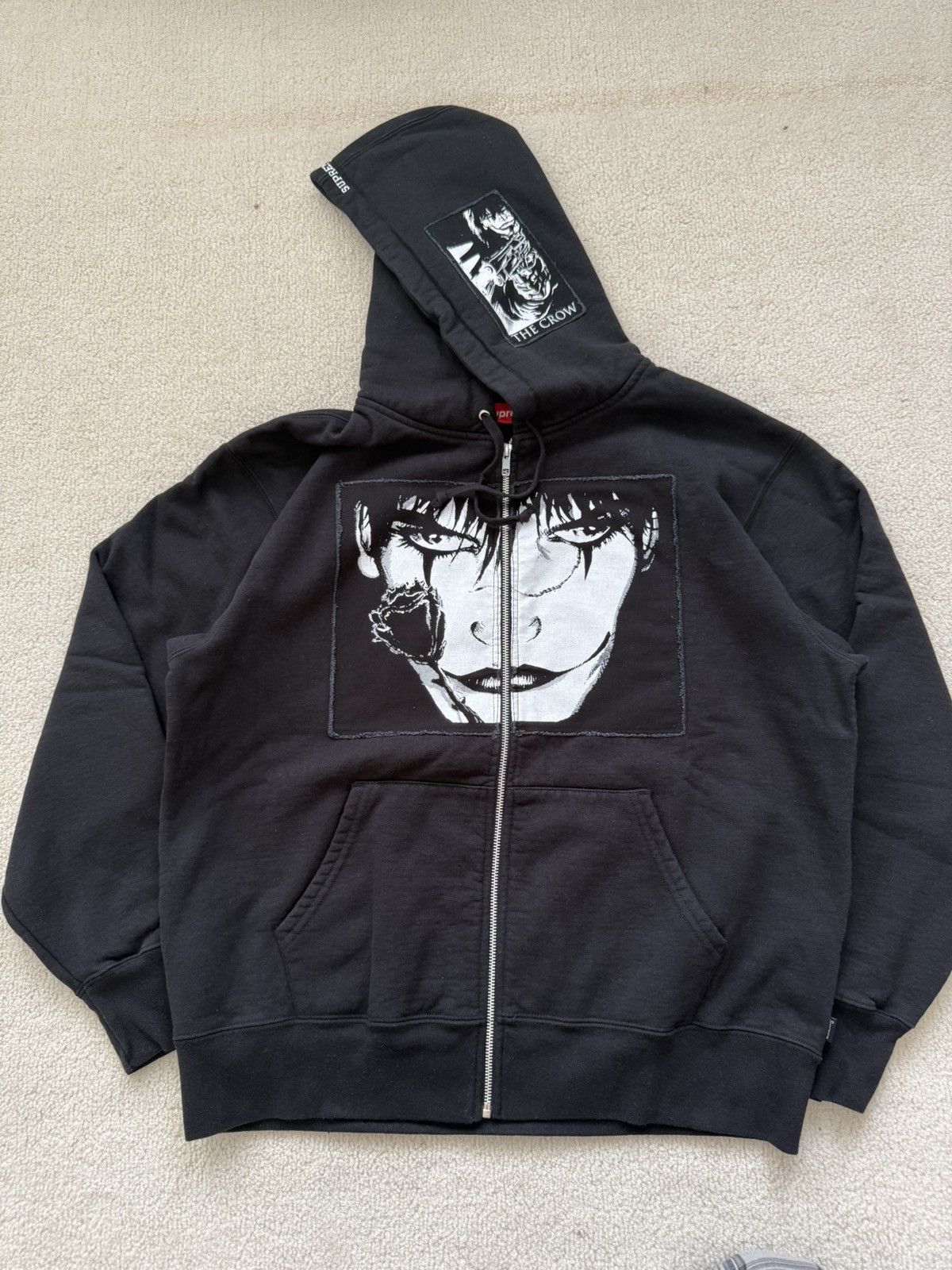 Supreme x The Crow Zip Up Hooded Sweatshirt