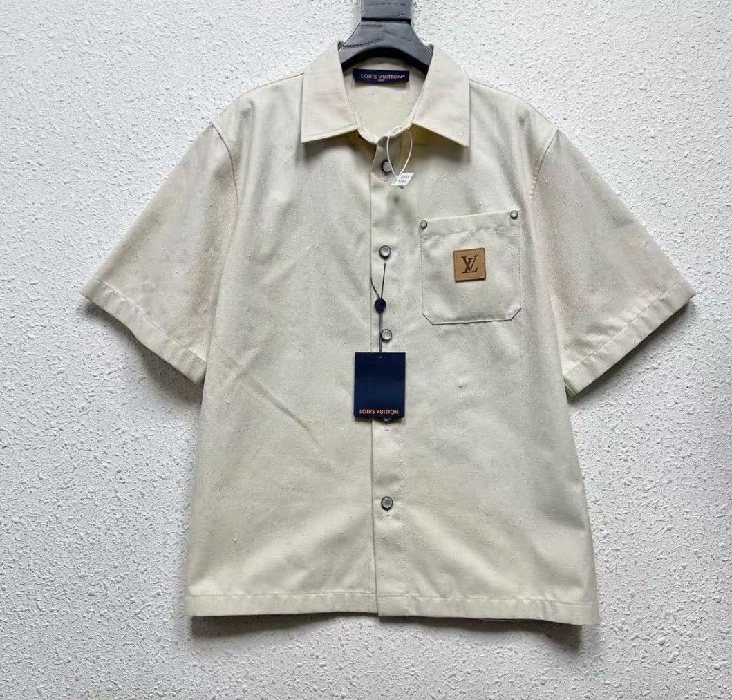 Louis Vuitton Mulberry Silk Blended Short Sleeve Shirt