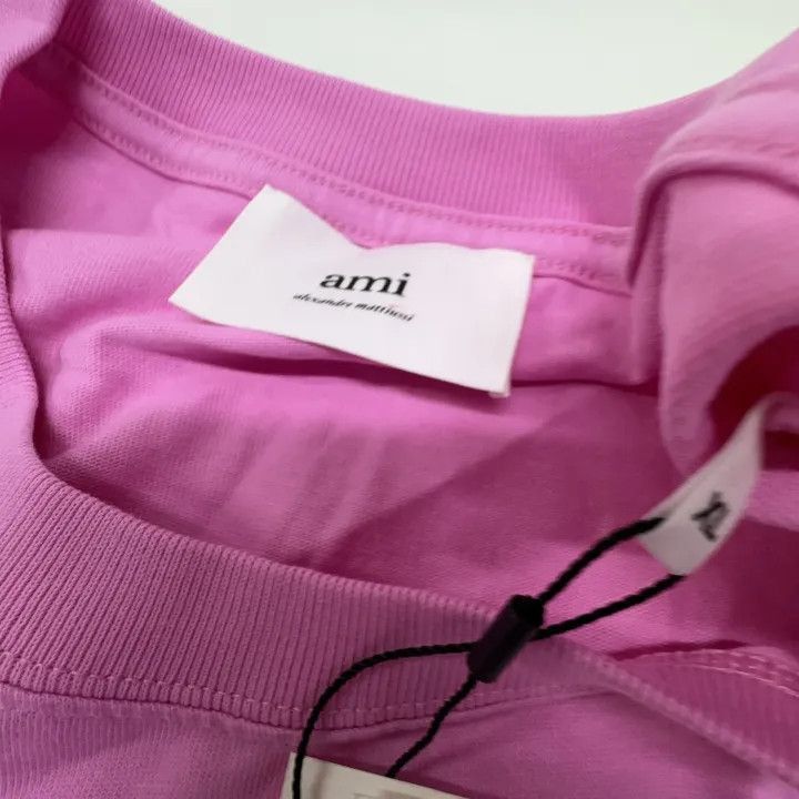 AMI Ami Paris Pink Heart Embroidered Short Sleeve Tee -2507 Size US XL / EU 56 / 4 - 5 Thumbnail
