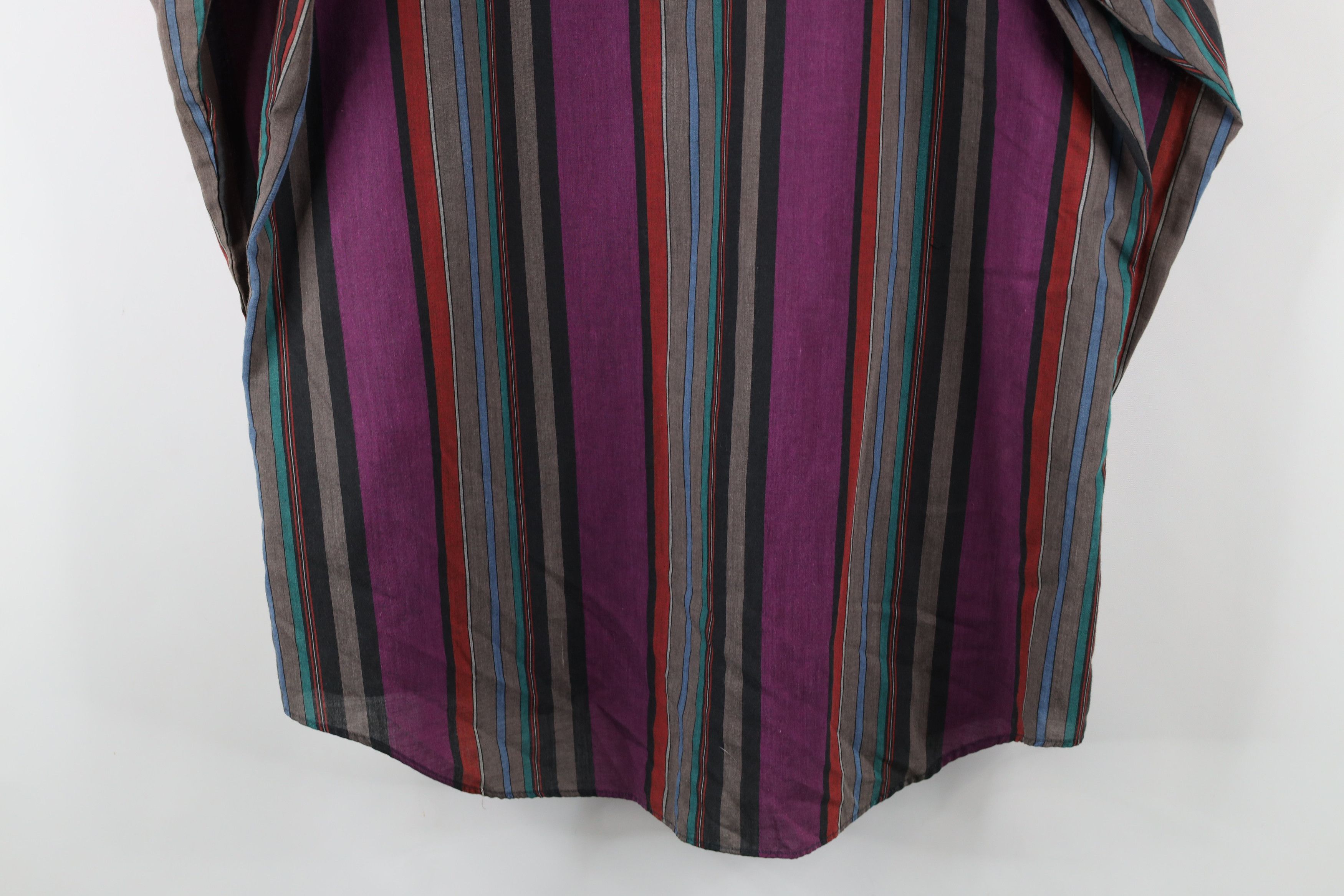 Vintage Vintage 90s Rockabilly Rainbow Striped Western Button Shirt Size US M / EU 48-50 / 2 - 11 Thumbnail