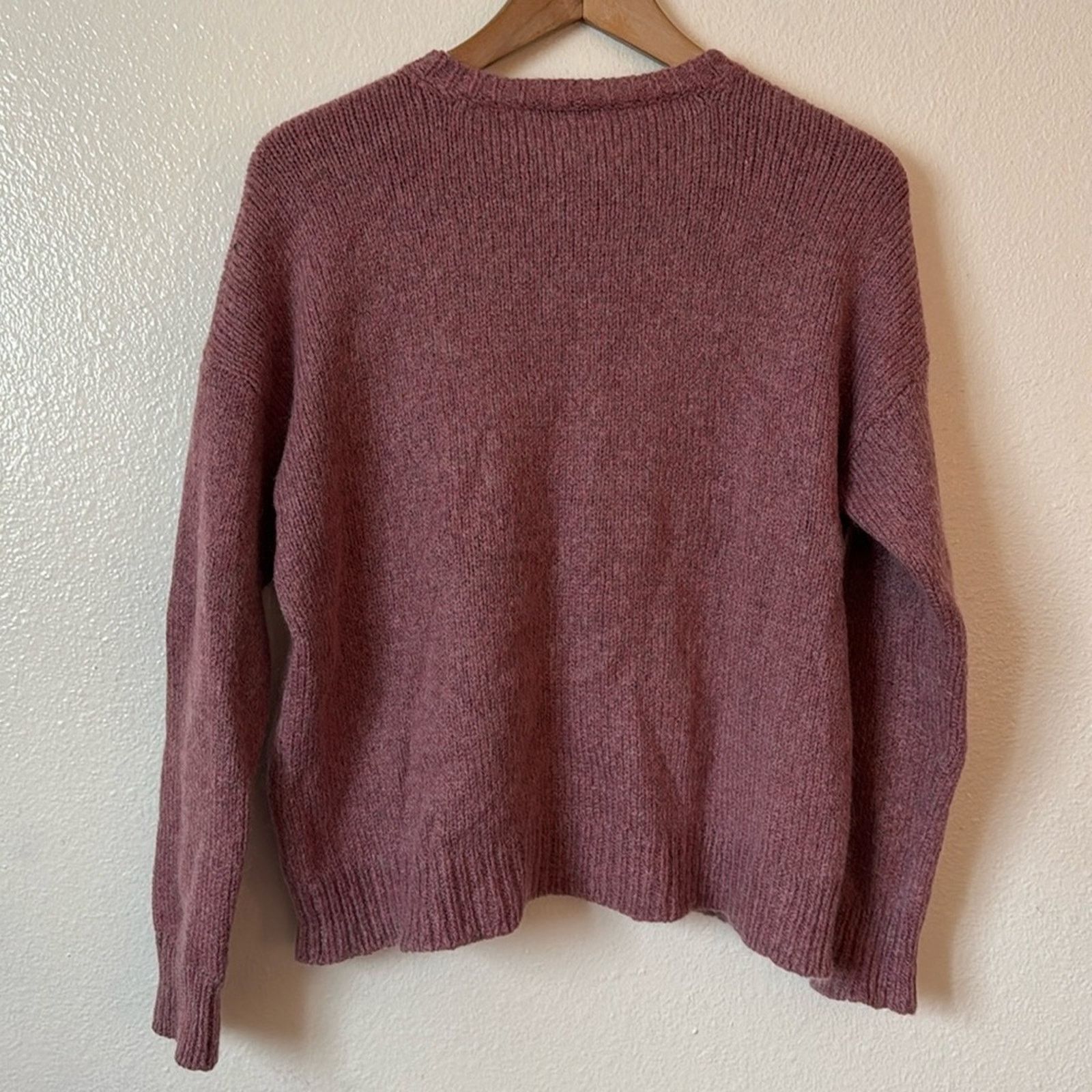 Eileen Fisher Eileen Fisher S Light Pink Mohair and Wool Crewneck Sweater Size S / US 4 / IT 40 - 6 Thumbnail