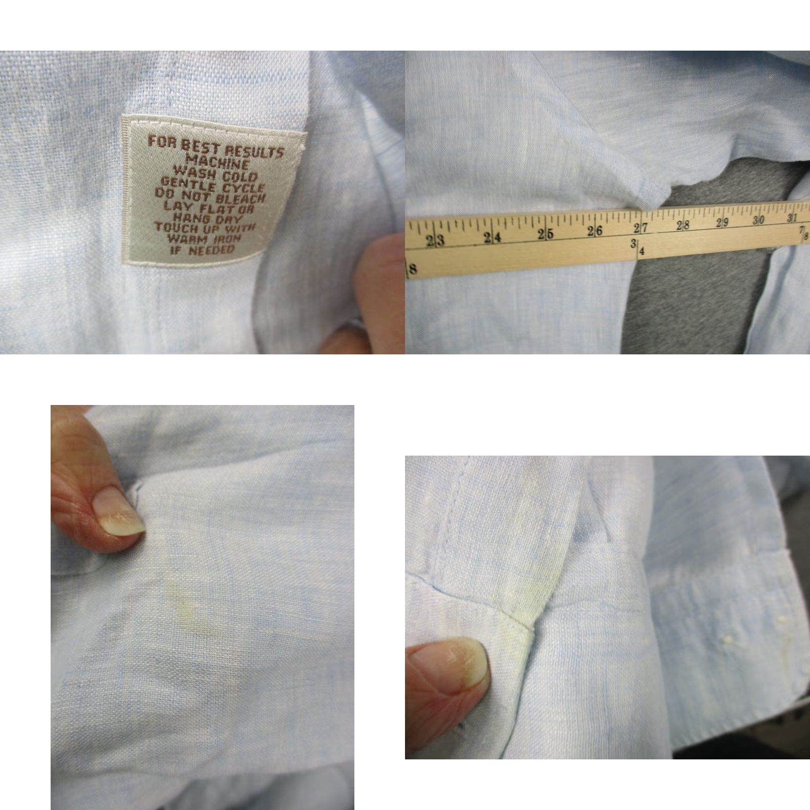 Peter Millar Peter Millar Button-Up Shirt XL Blue Long Sleeve Crown Cool Linen 100% Solid Casual Men’s Shirt XR Size US XL / EU 56 / 4 - 8 Thumbnail