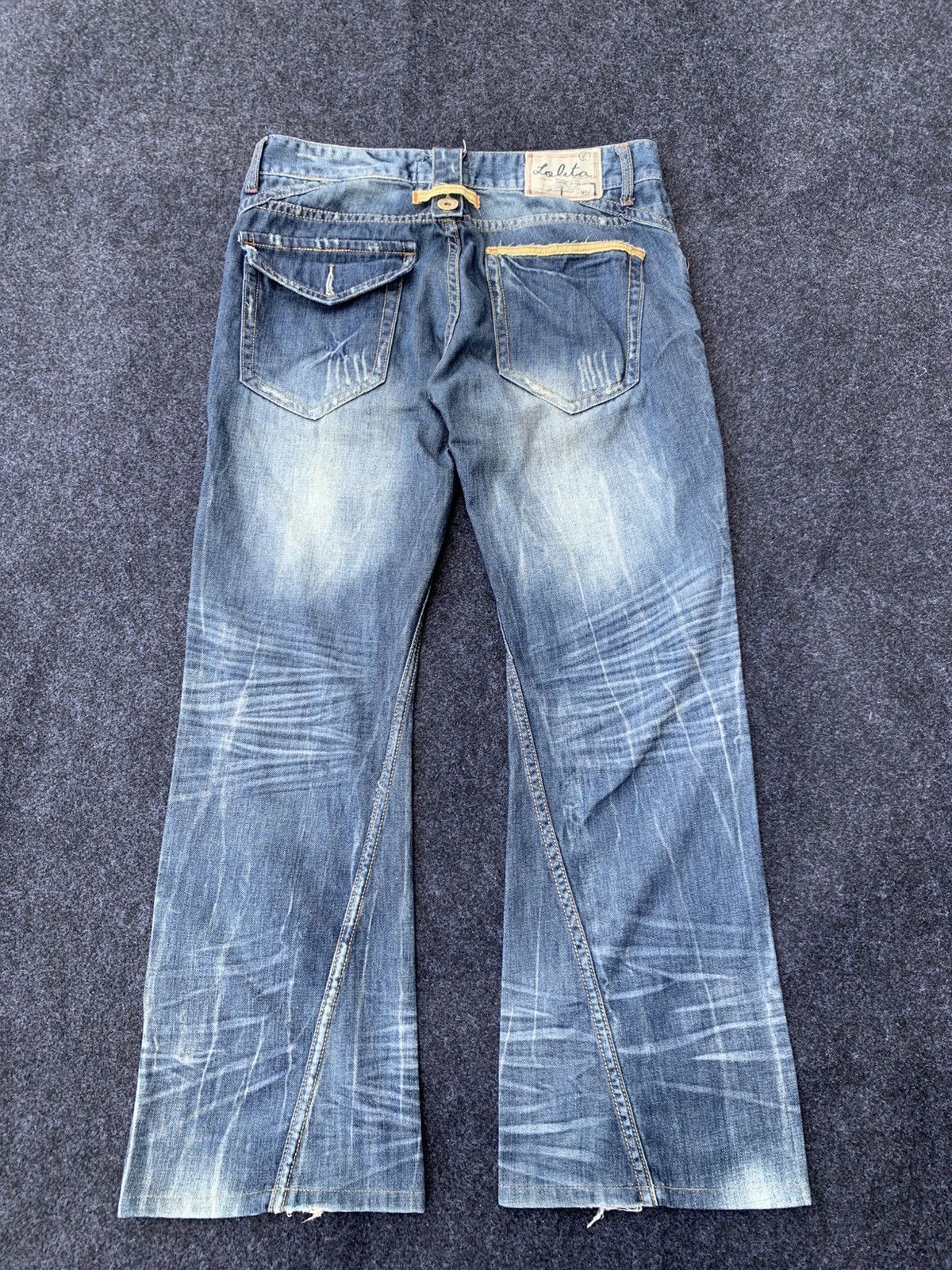Japanese Brand DISTRESSED FLARE LOLITA JEANS. Size US 34 / EU 50 - 2 Thumbnail