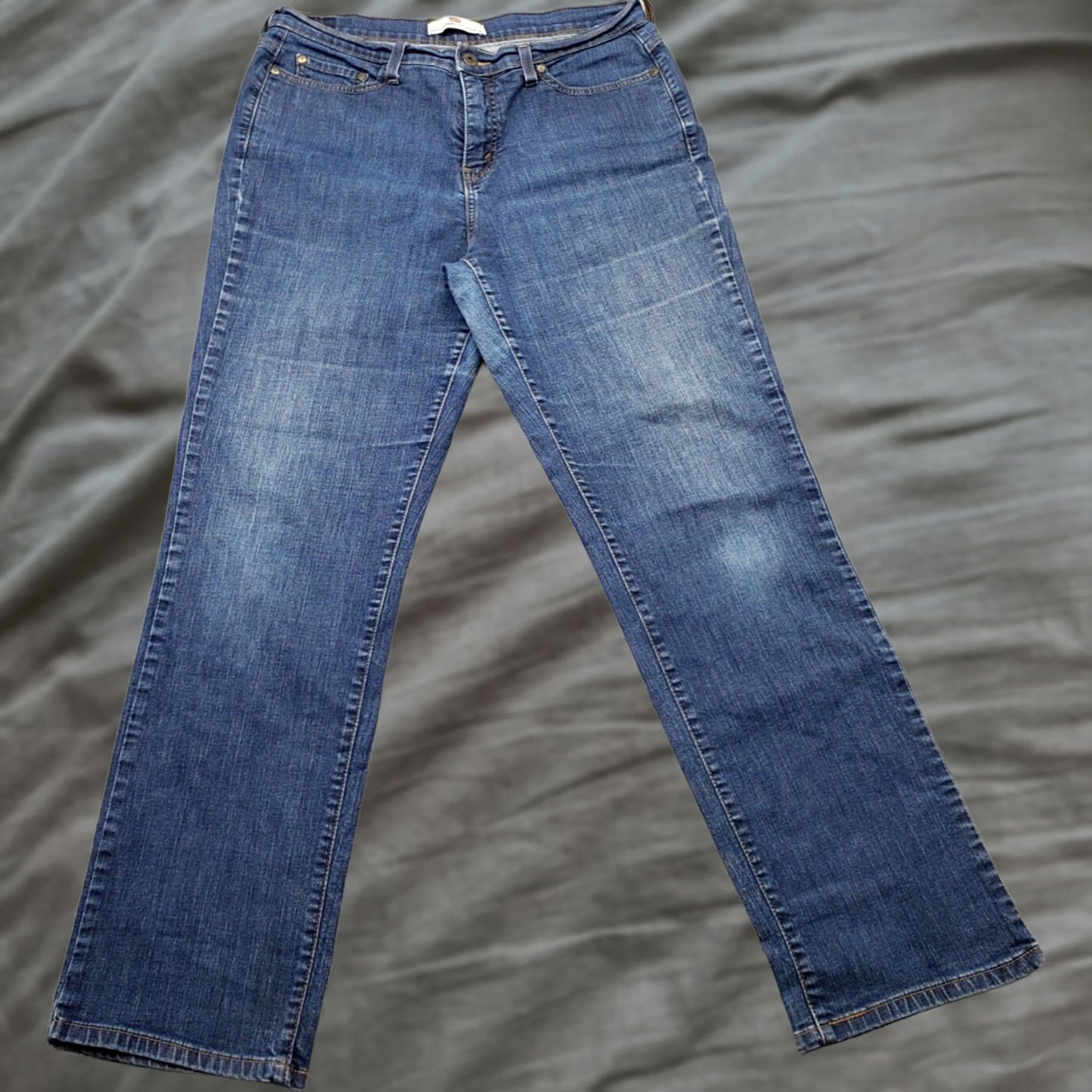 Levi's Levi's Jeans Women's Size 14M Blue 512 Denim Stretch Cotton Comfort Straight Leg Jeans Size 36" / US 14 / IT 50 - 1 Thumbnail