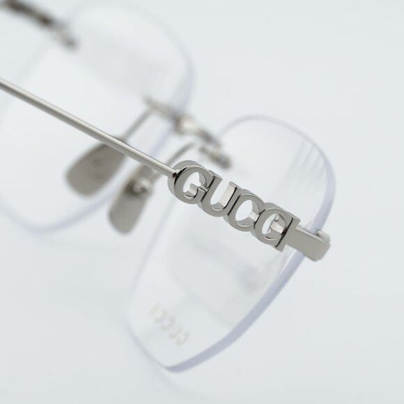 Gucci Gucci GG1806O 004 Eyeglasses Silver 54mm Square Frame Size ONE SIZE - 6 Thumbnail