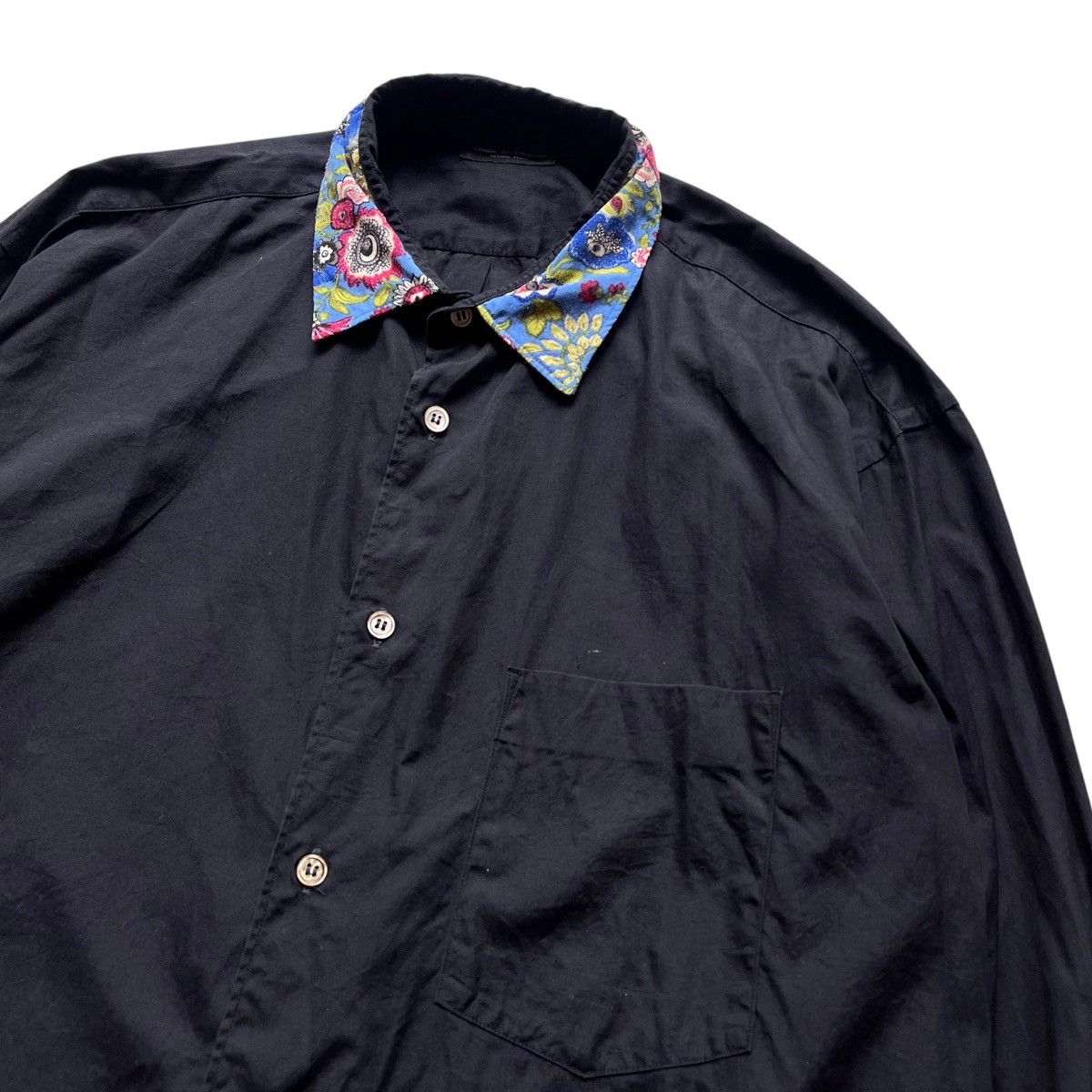 Comme des Garcons 1990s Junya Watanabe Comme des Garcons Black Flowers Shirt Size US L / EU 52-54 / 3 - 3 Thumbnail