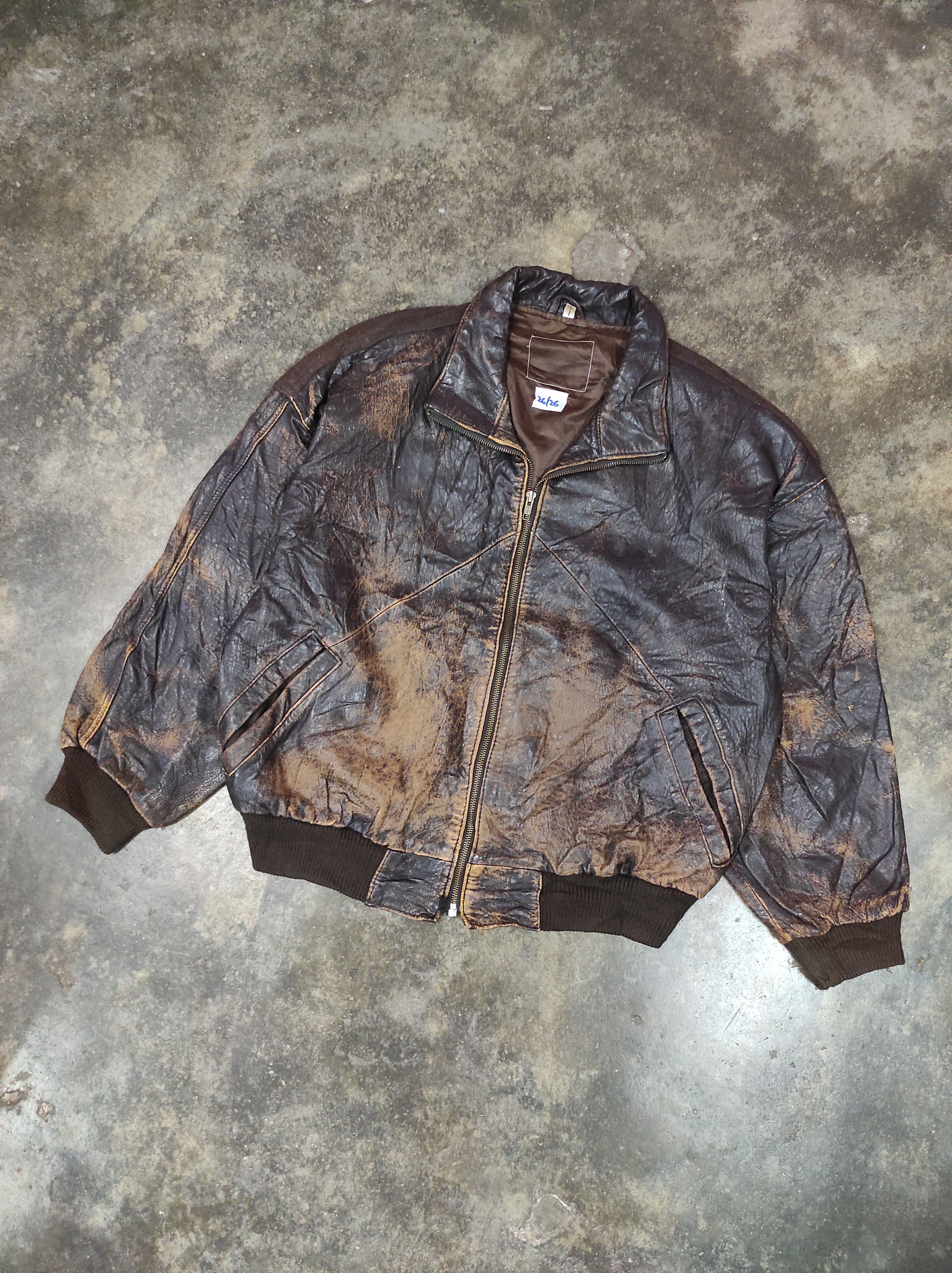 Genuine Leather RARE VTG EMBROIDERY WOOL LEATHER JACKET DISTRESSED Size US L / EU 52-54 / 3 - 2 Thumbnail