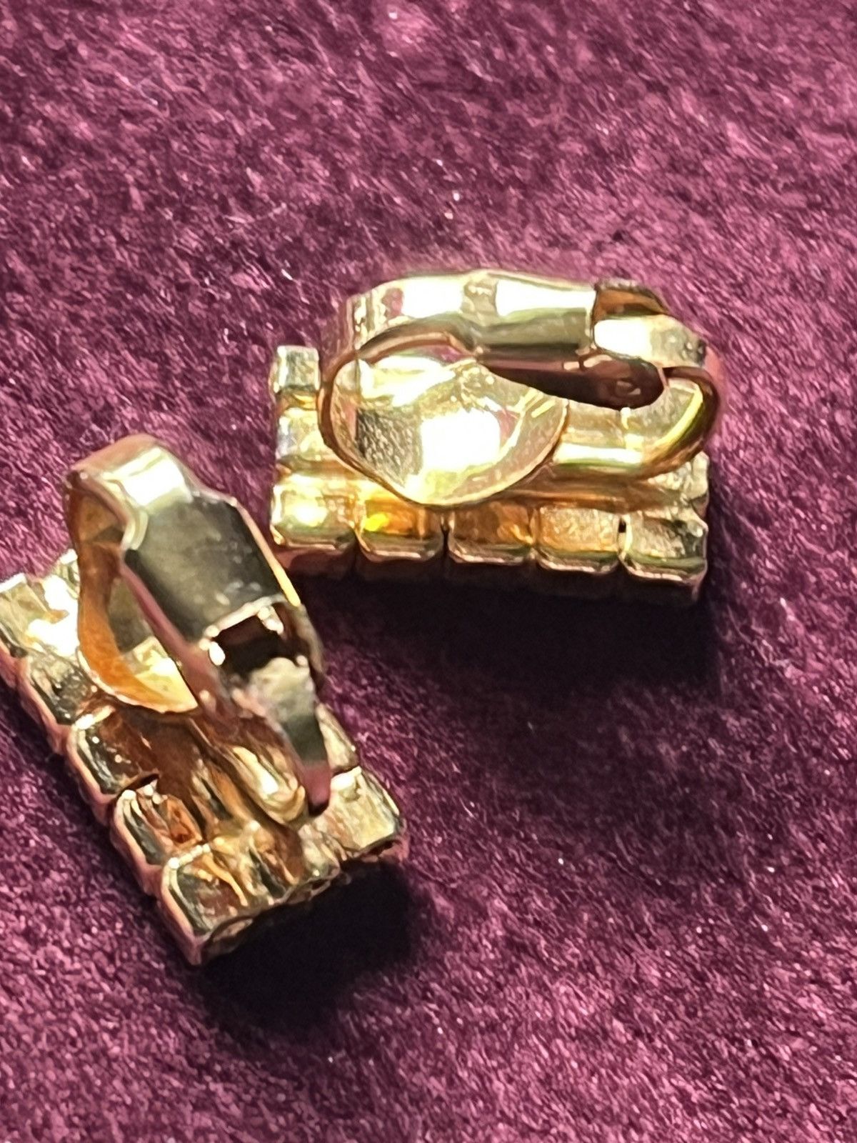 Other Vintage 1980s Gold Tone Rhinestone Clip On Earrings Glam Size ONE SIZE - 2 Thumbnail