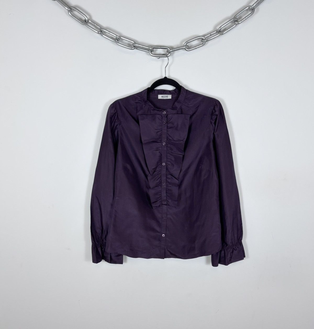 Moschino Moschino Cheap And Chic Ruffle Silk Long Sleeve Blouse Shirt Size L / US 10 / IT 46 - 1 Thumbnail