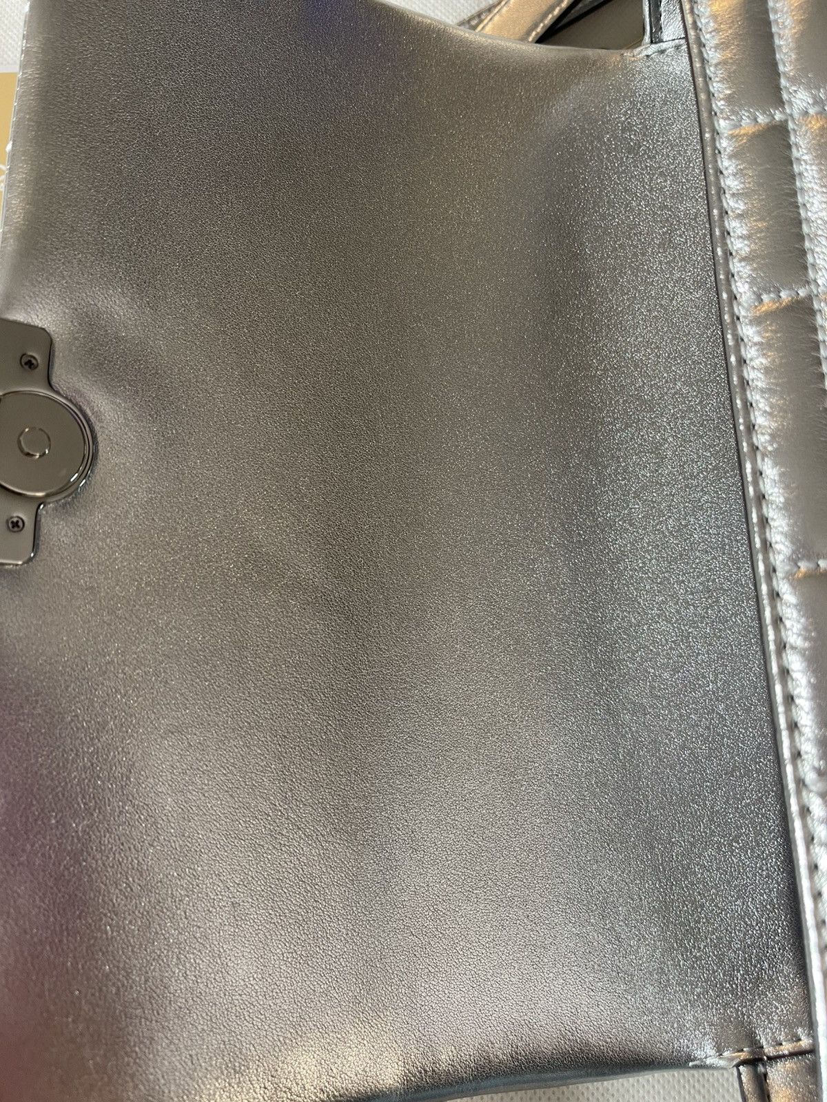 Michael Kors Michael Kors Tribeca Shoulder Bag-Silver Size ONE SIZE - 8 Thumbnail