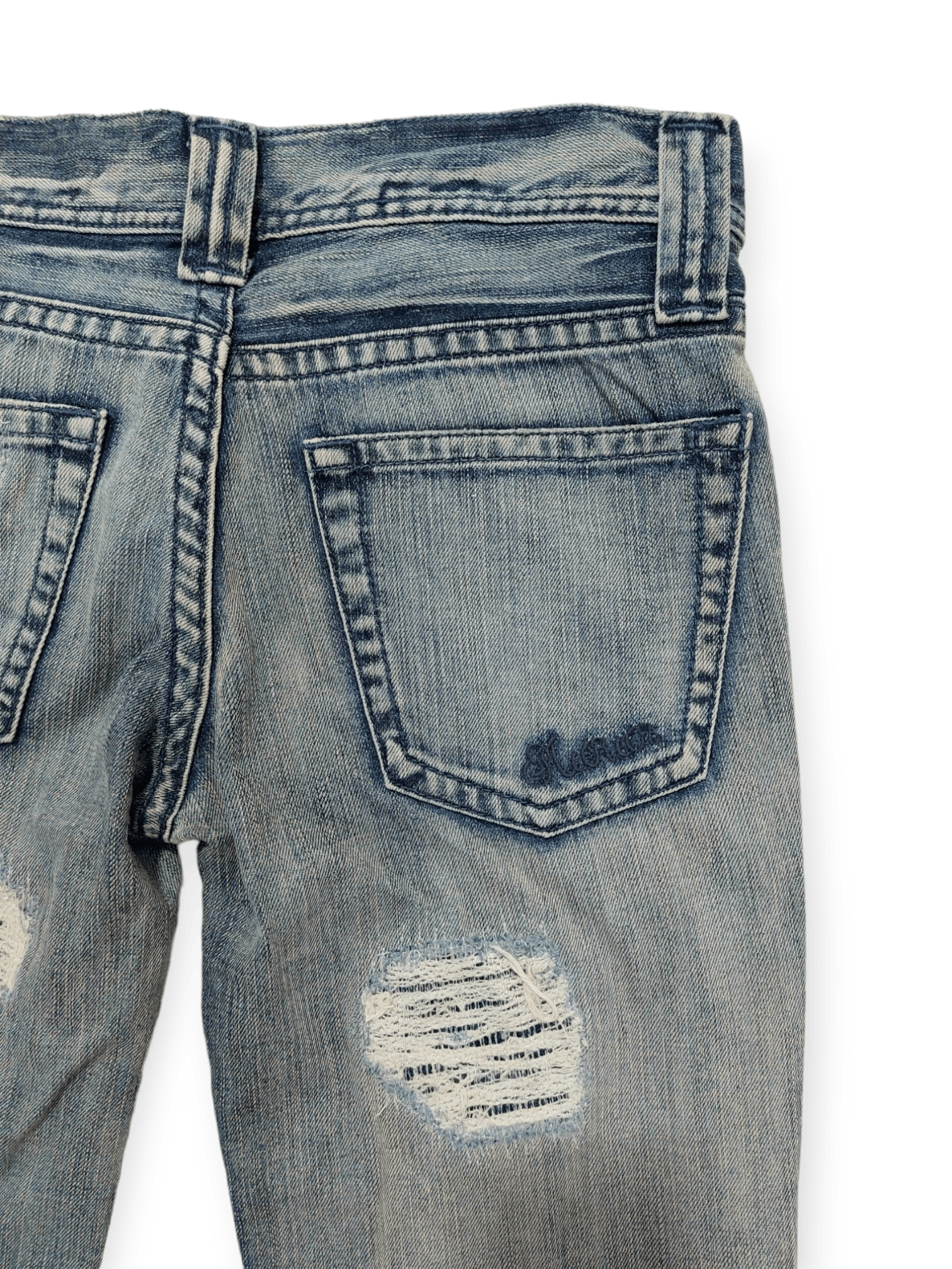 Designer Murua Low Rise Thrashed Denim Jeans Size 28" / US 6 / IT 42 - 16 Thumbnail