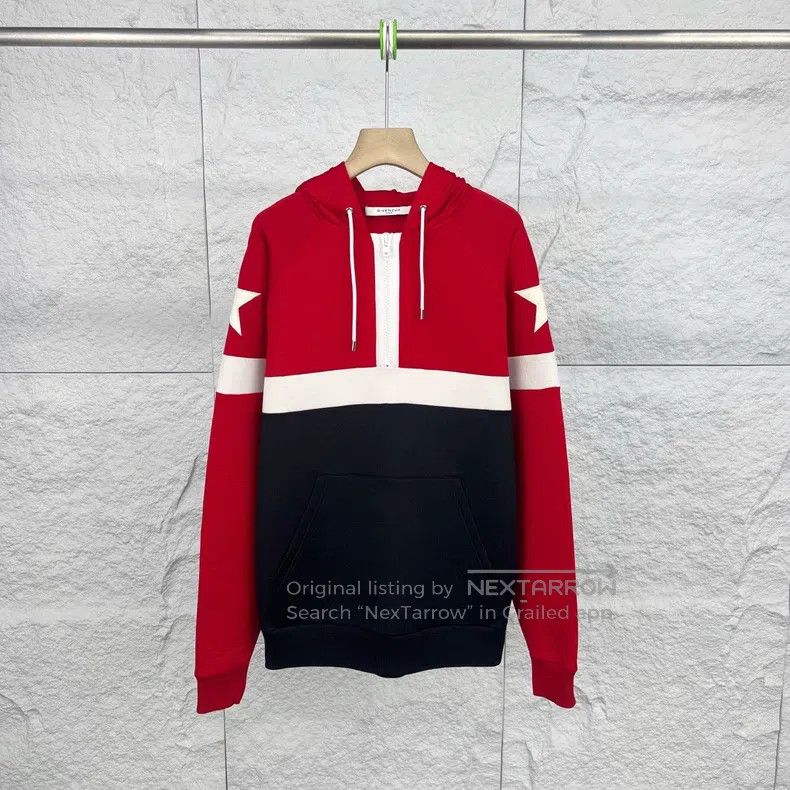 Givenchy Givenchy Red and Black Space Cotton Hooded Sweatshirt Size US M / EU 48-50 / 2 - 1 Thumbnail