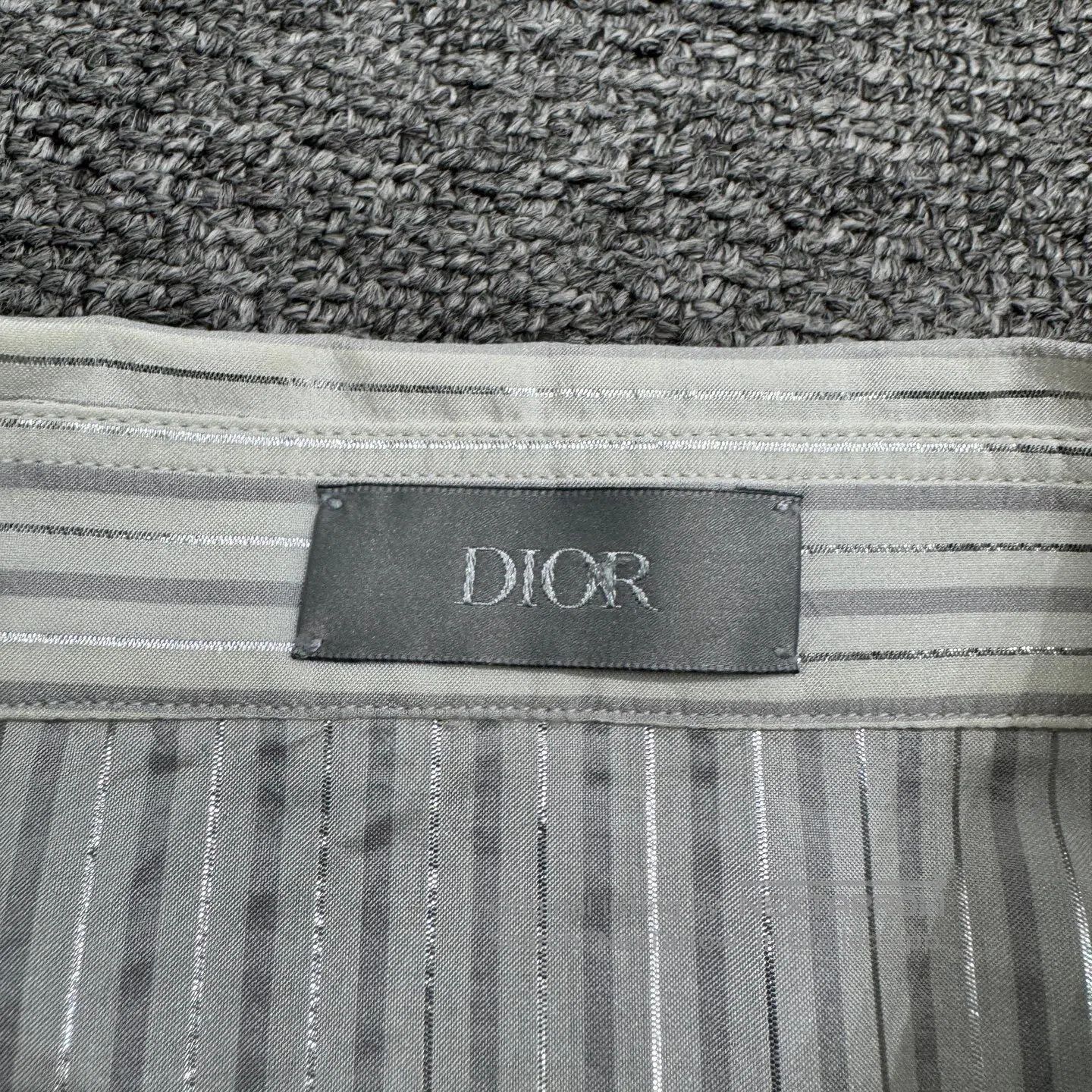 Dior Dior Silver thread silk shirt made from silkworm silk| Size XS / US 0-2 / IT 36-38 - 3 Thumbnail